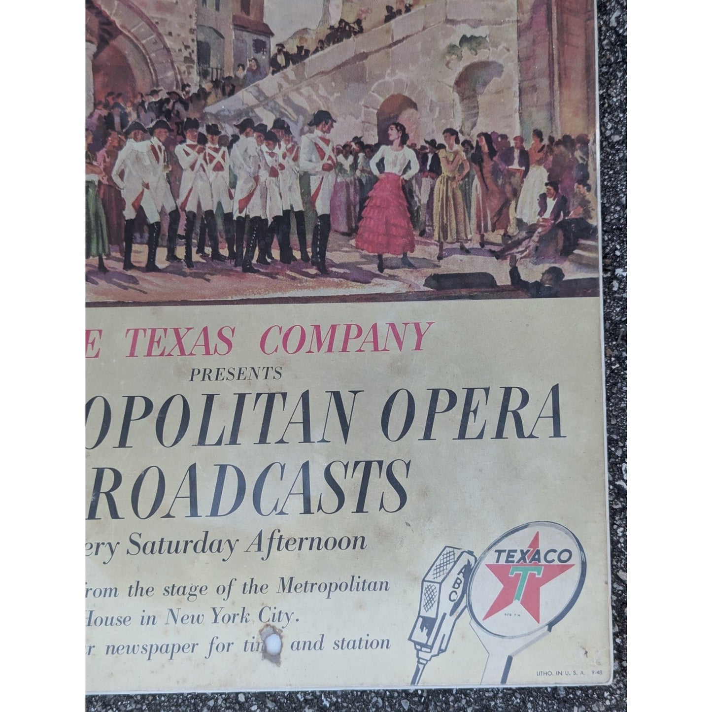 Metropolitan Opera Broadcasts The Texas Company Presents 1948 Poster Texaco