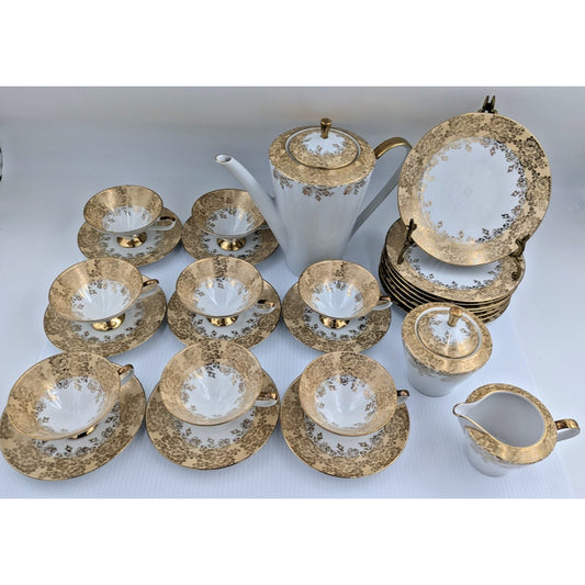 Eberthal Bavaria Porcelain Floral Tea Coffee Dessert Set for 8 #2783 Germany