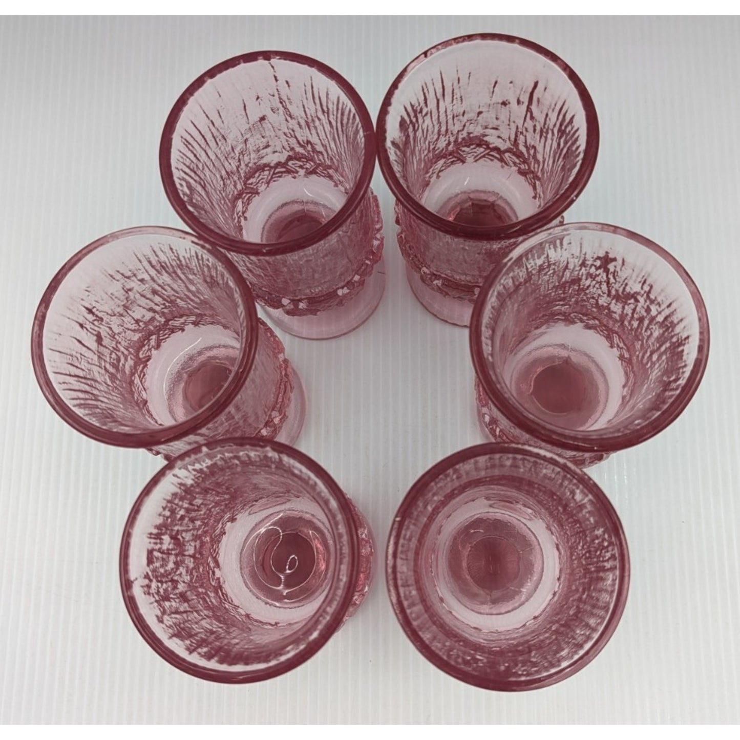 Vintage Fostoria Sorrento Pink Goblets Pedestal Glasses 6" Set of 6