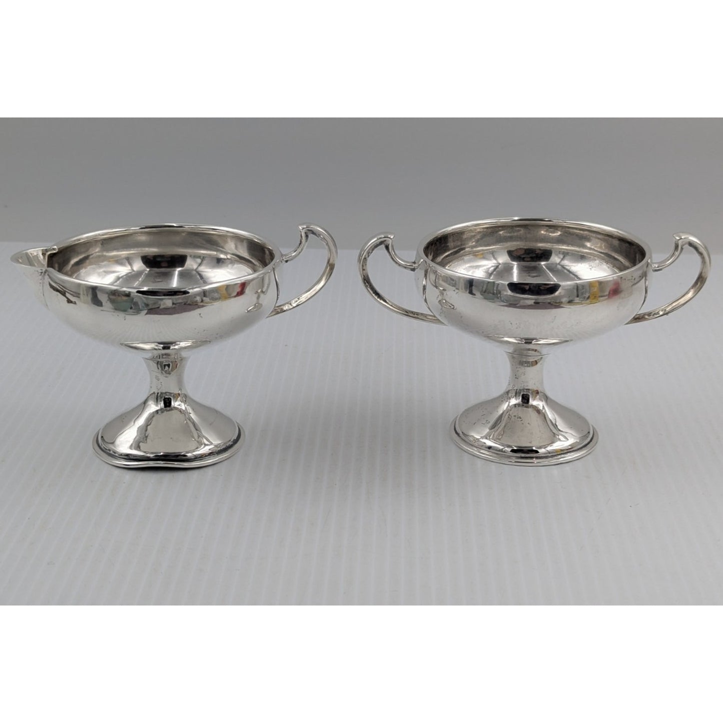 Webster Sterling Silver Pedestal Creamer & Open Sugar Bowl Elegant 138g Vintage