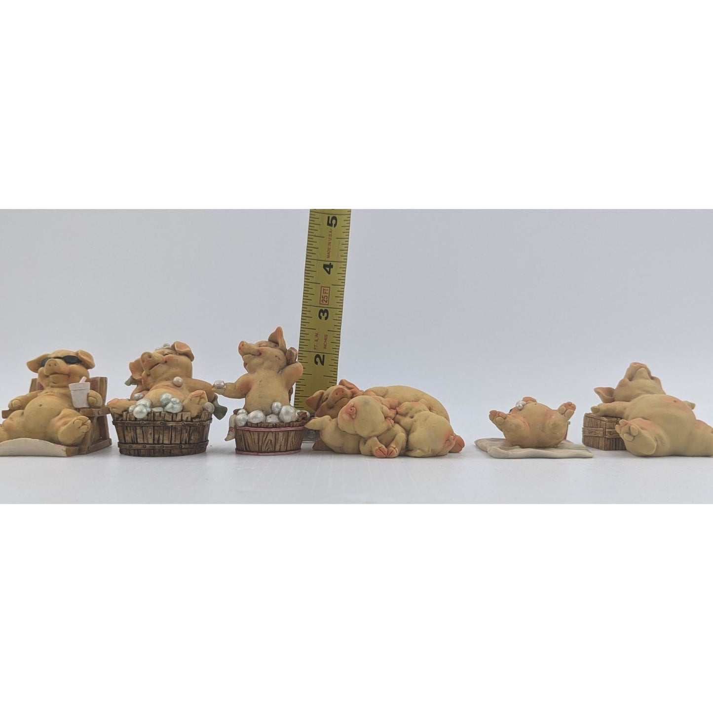 Vintage 1992 Ganz Pigsville Figurines Lot Of 6