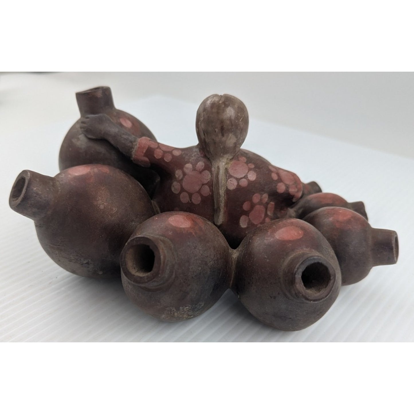 Vintage Peru Chulucanas by Cesar Alache Art Folk Pottery Clay Artist Signed