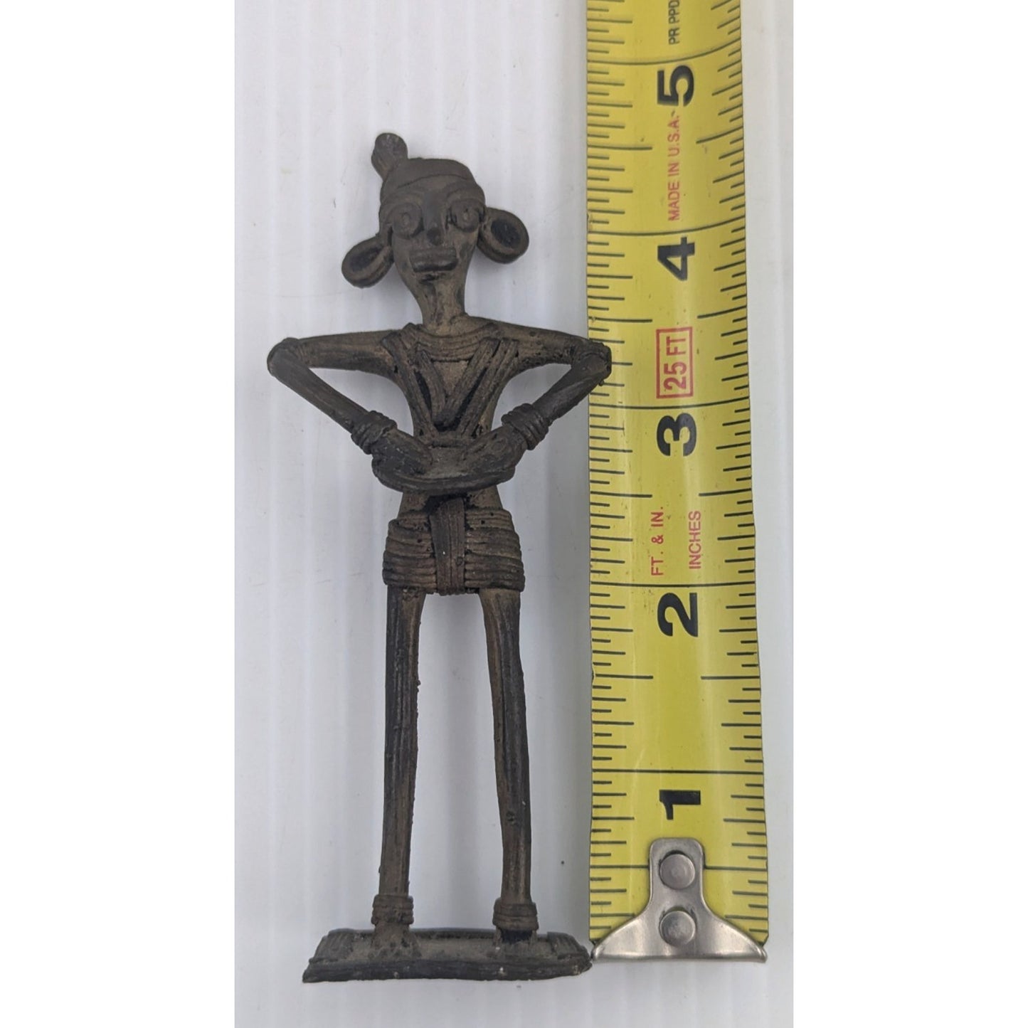 Ancient Metal Shaman Tribal Art Primitive Statue Figure Metal 4.5"