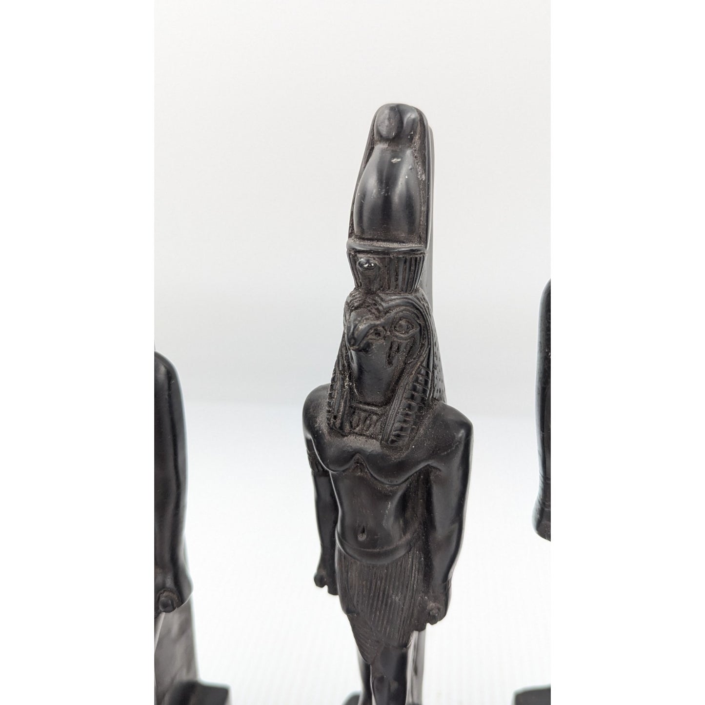 Egyptian God Figurine Set of 3 - Isis, Horus, Anubis 10" - 11" Tall