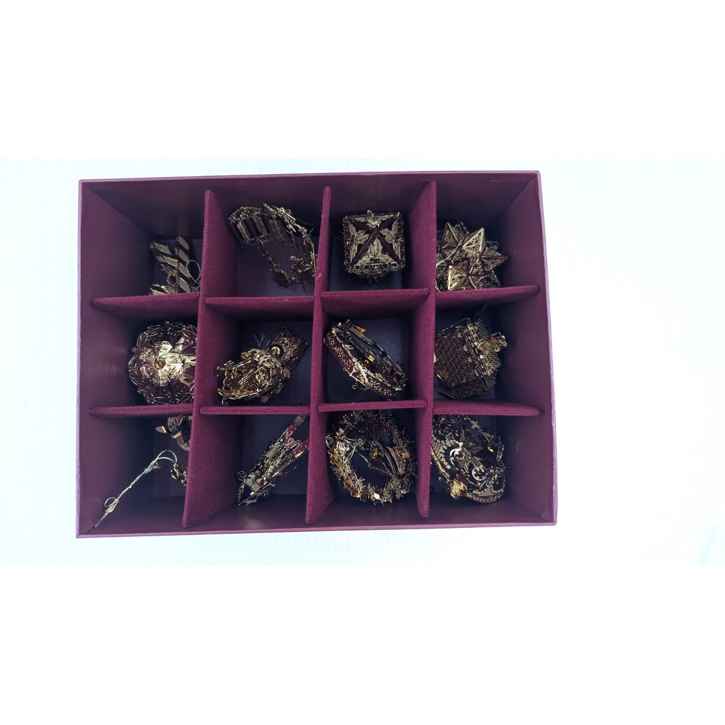 Danbury Mint Gold Christmas Ornaments 2002 in Box Ornament Set