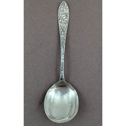 Weidlich Sterling Silver Spoon Farm Scene Ducks People Windmill Buildings WED19