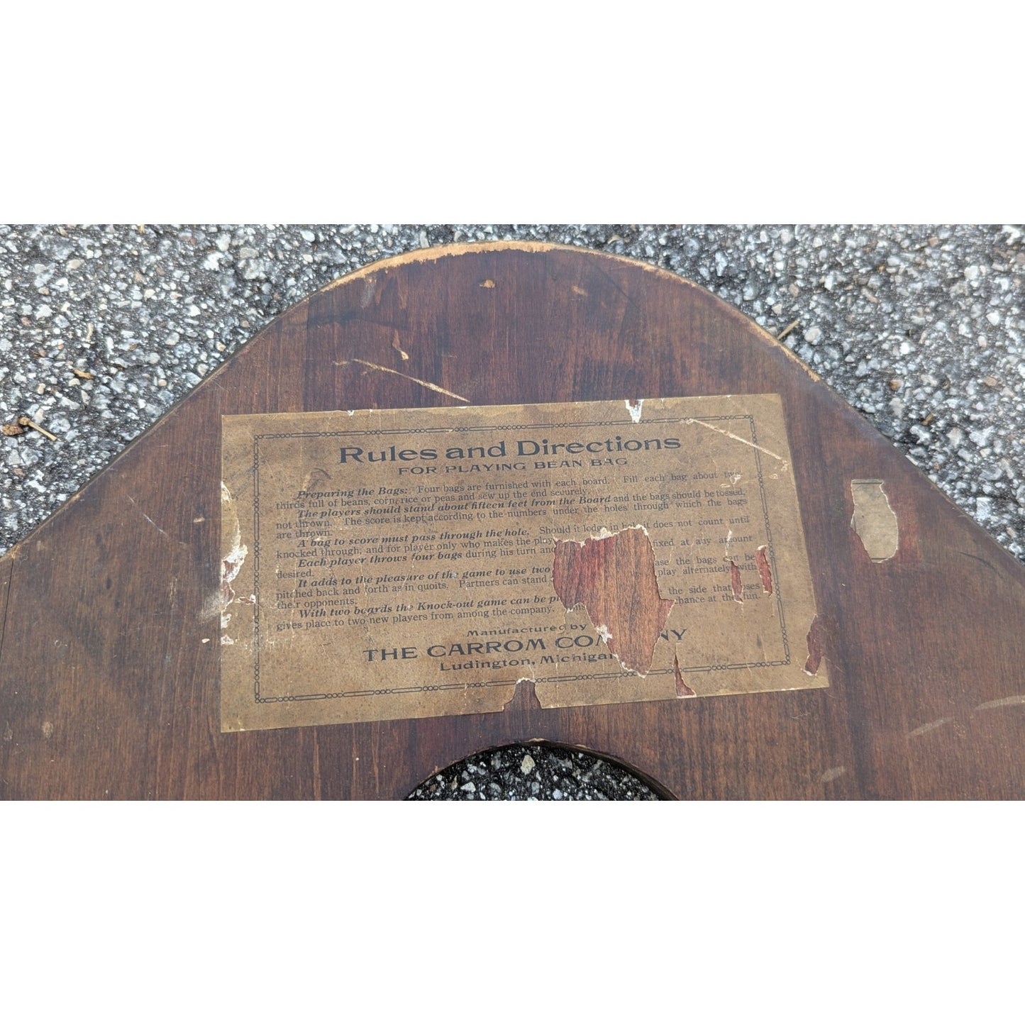 Vintage Carrom Company Cornhole Bean Bag Toss Game Board Stand (no bags)