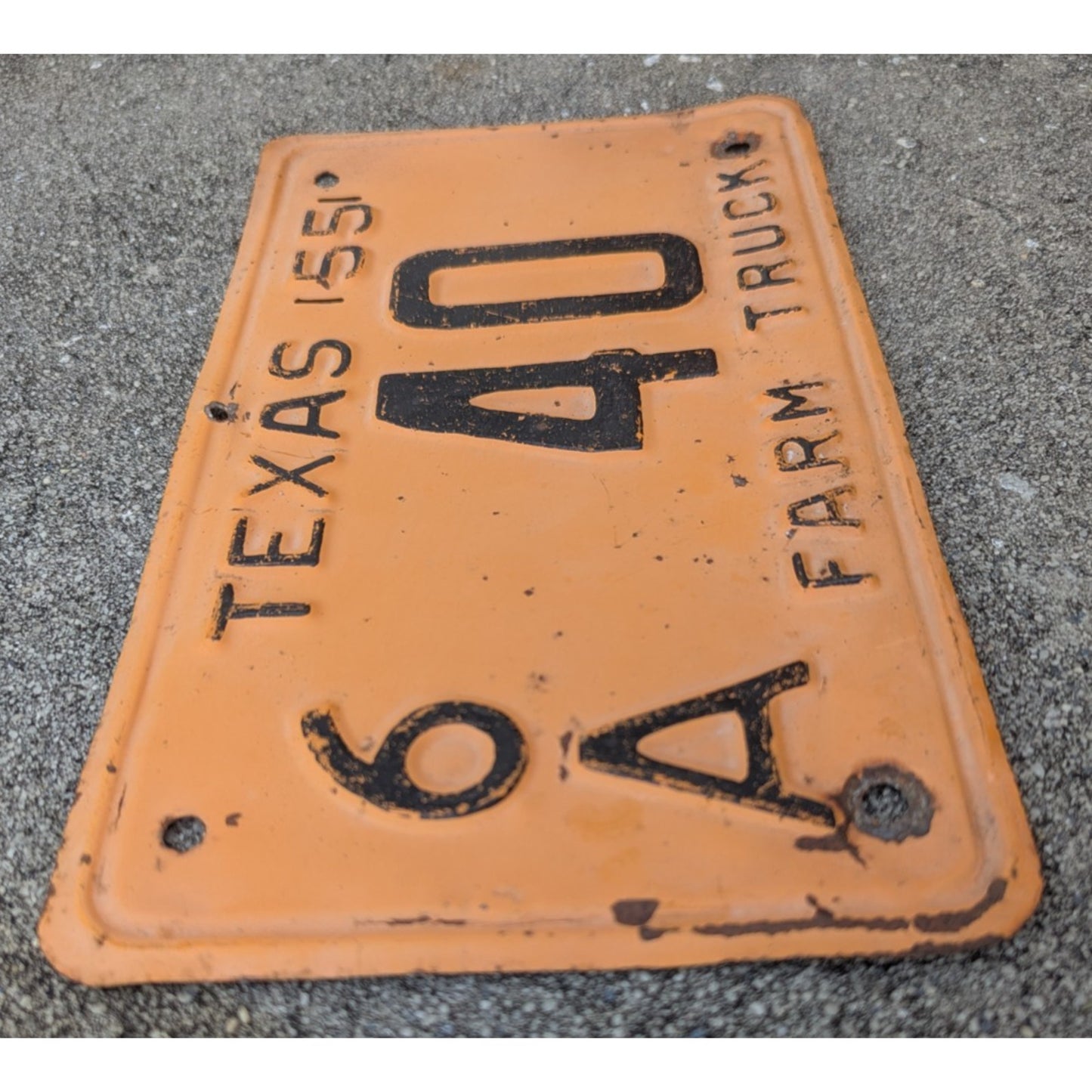 Farm Truck 1955 Texas License Plate Pair