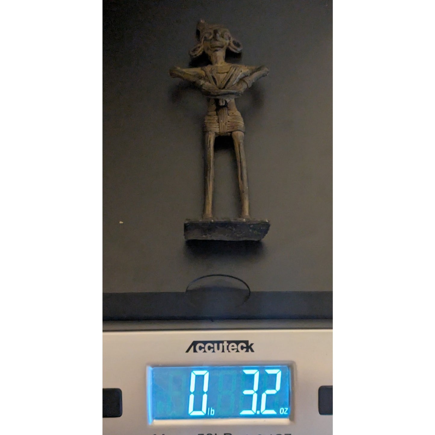 Ancient Metal Shaman Tribal Art Primitive Statue Figure Metal 4.5"