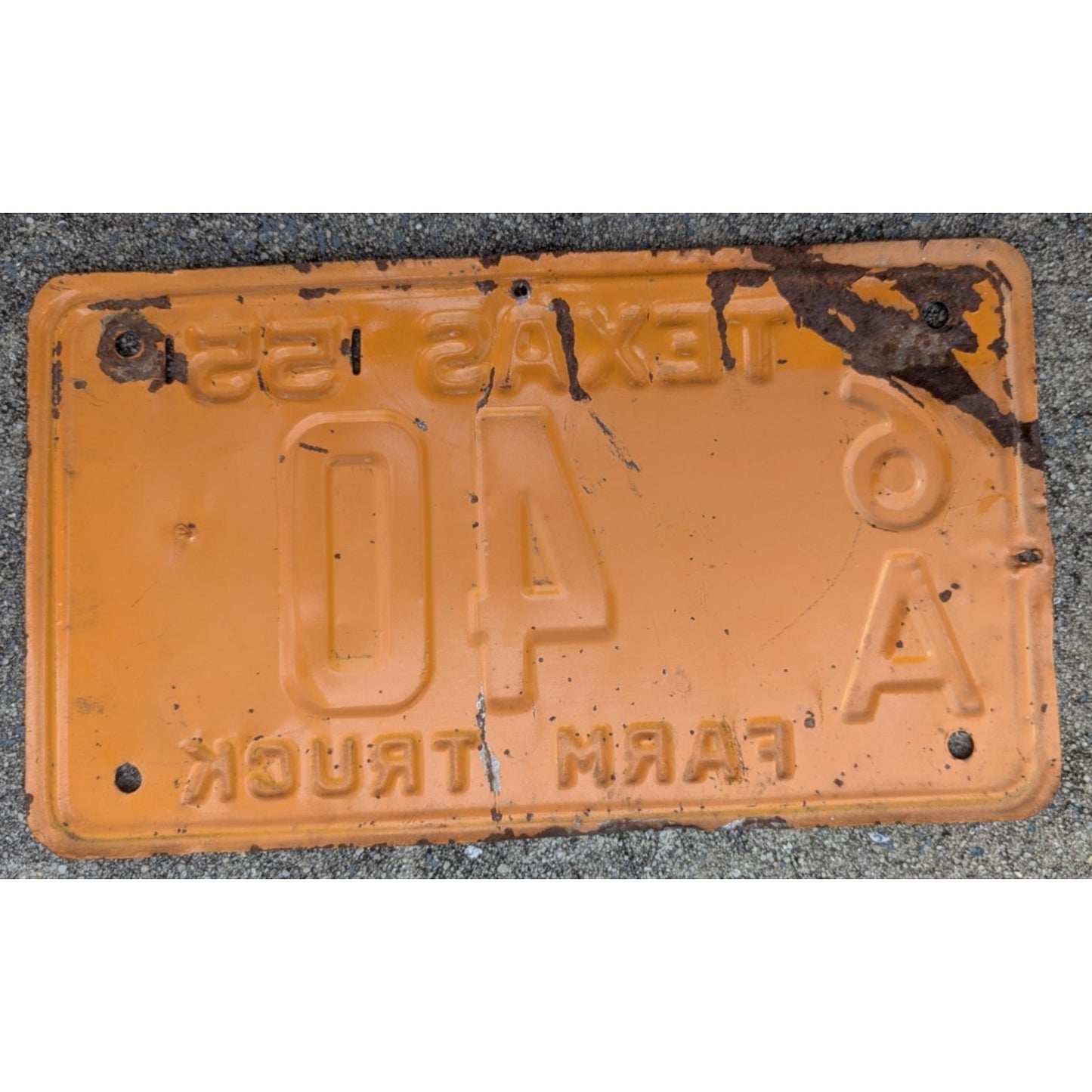 Farm Truck 1955 Texas License Plate Pair