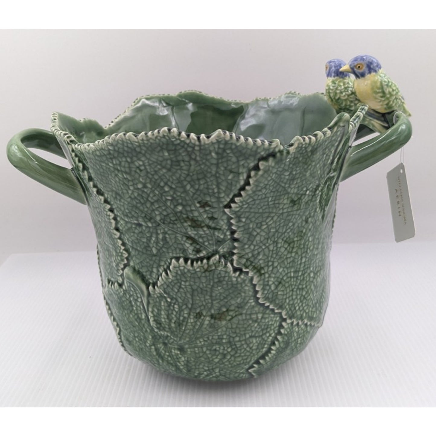 Williams Sonoma Aerin Figural Leaf Birds Champagne Wine Ice Bucket Portugal