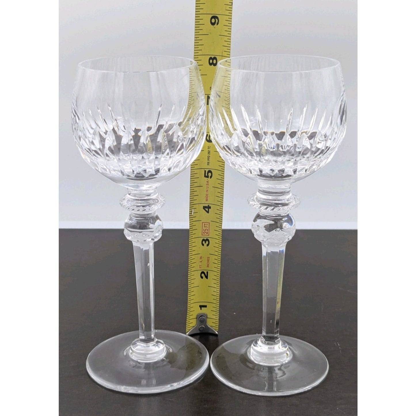 Maribor Hock Wine Crystal Glass Set of 2 Goblets by Royal Gallery 8”
