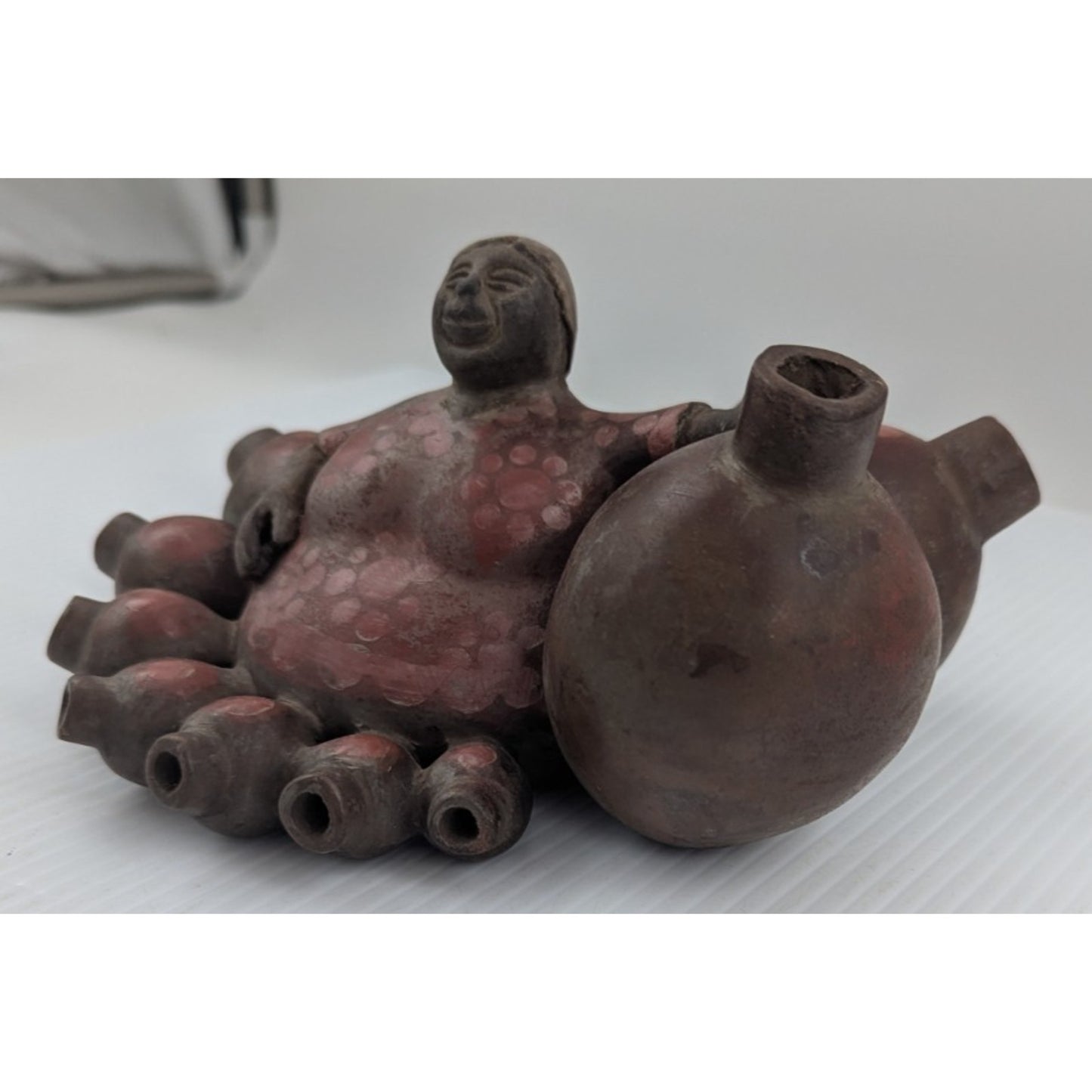 Vintage Peru Chulucanas by Cesar Alache Art Folk Pottery Clay Artist Signed