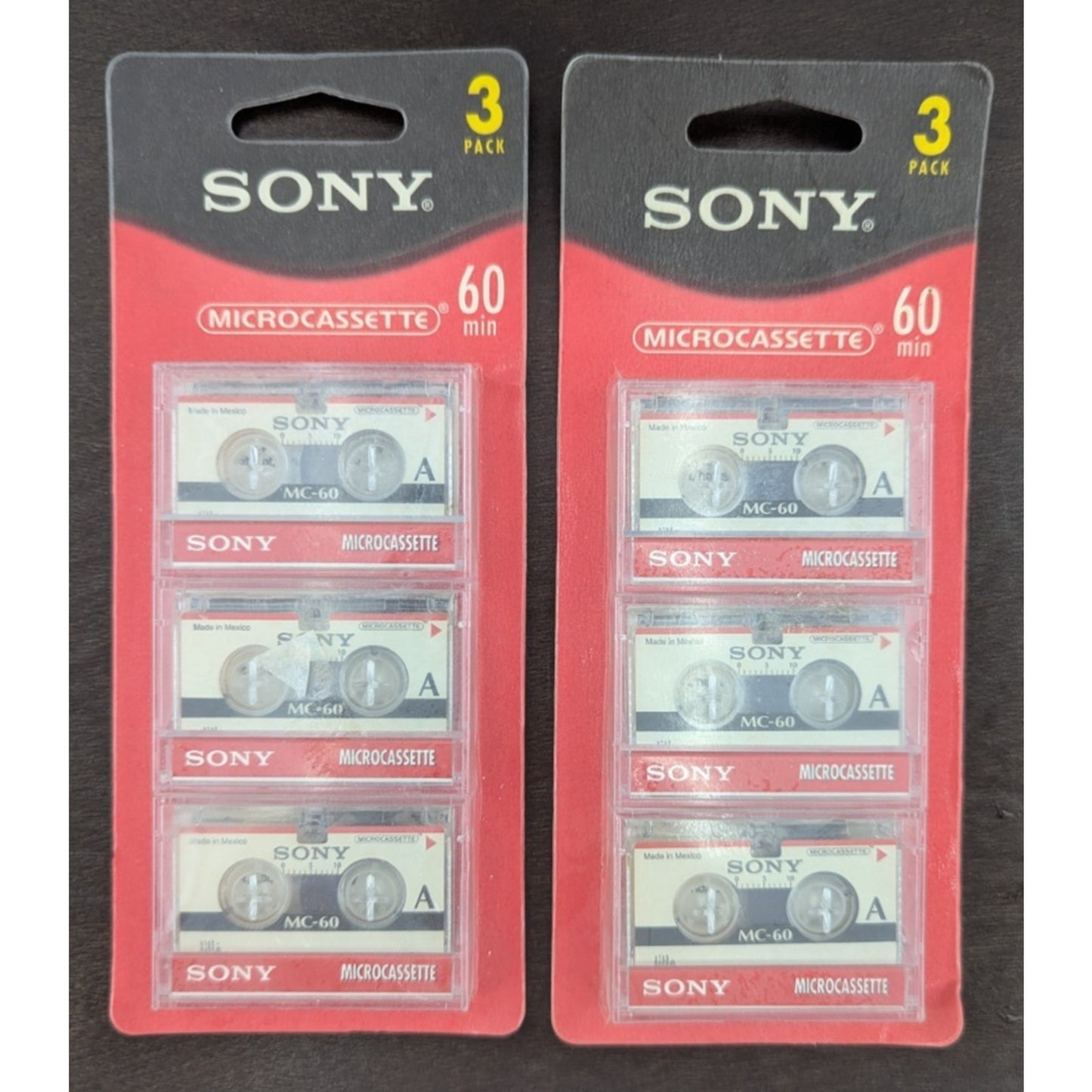 Sony Microcassette MC-60 Blank Cassette Tape Lot of 2 Packs