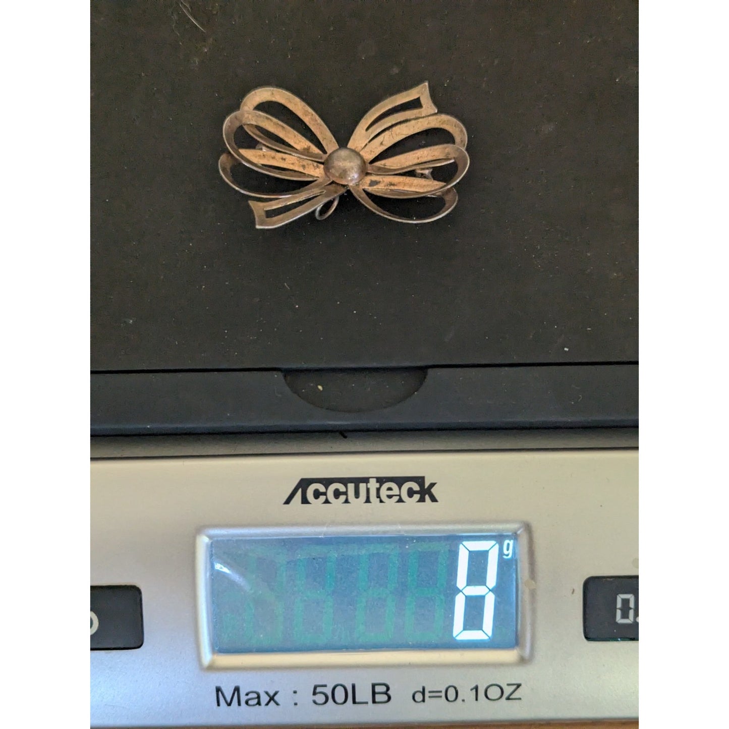 Vintage Modernist Dimensional Abstract Bow Sterling Silver Pin Brooch 8g