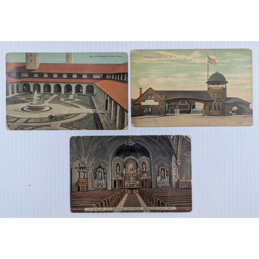 Antique Postcard Picture Card Ephemera Buildings Assorted Lot of 7