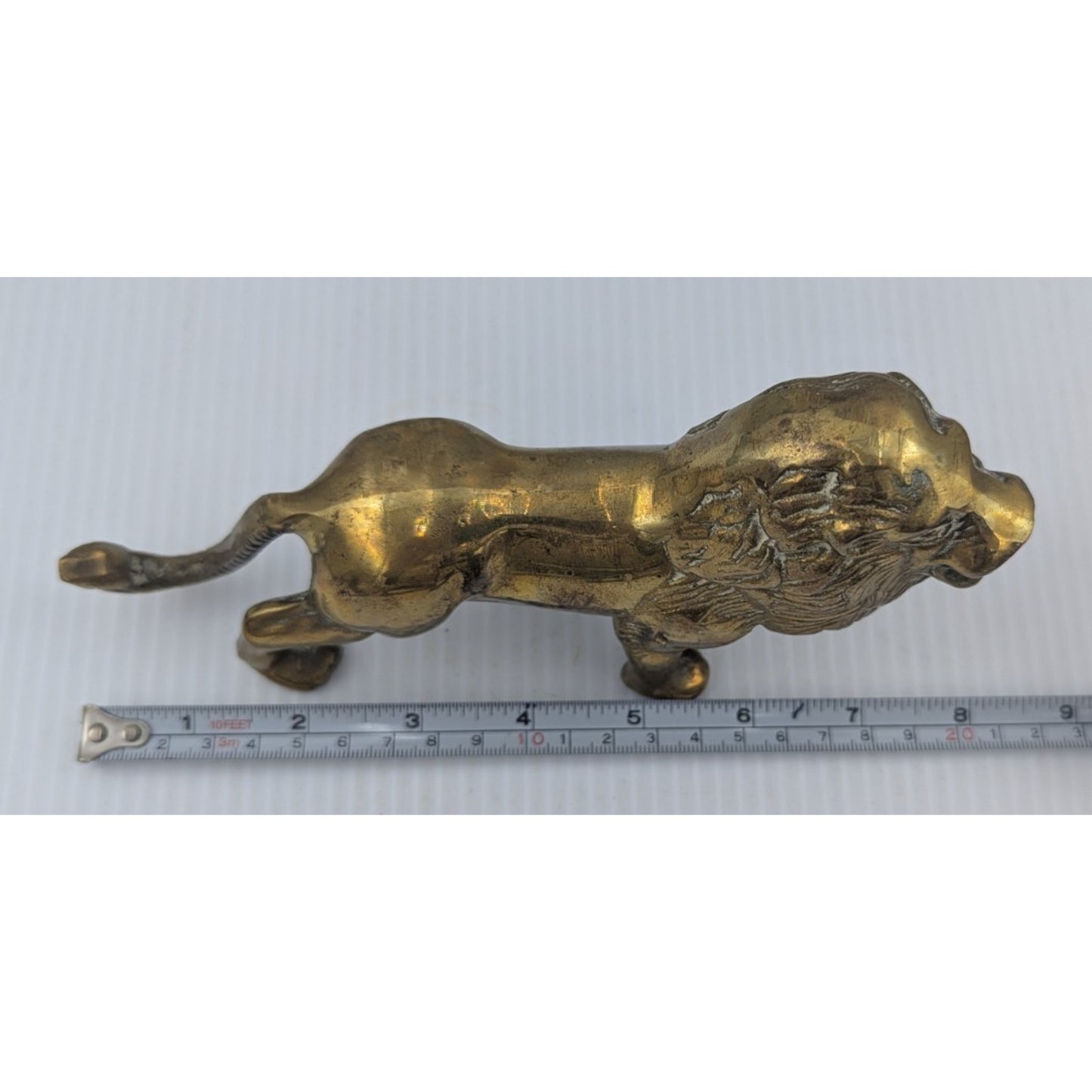 Vintage Roaring Brass Lion Figure 7.5"