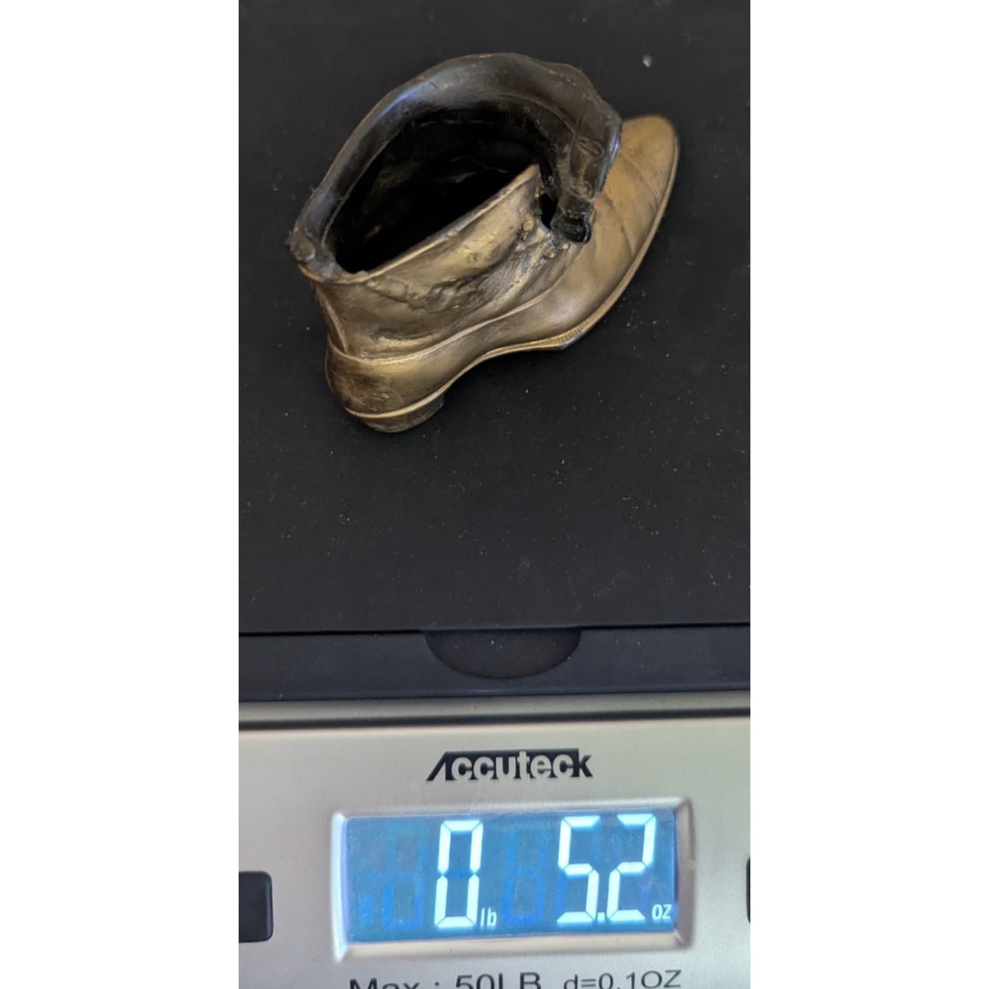 Vintage Metal Boot Shoe Marked JB, 3.75" Long