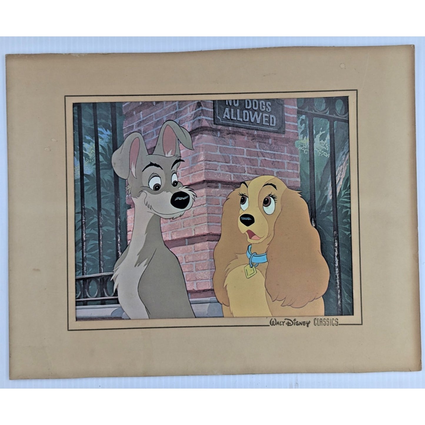 Lady & the Tramp Walt Disney Classics Vintage Disneyland Lithographic Print