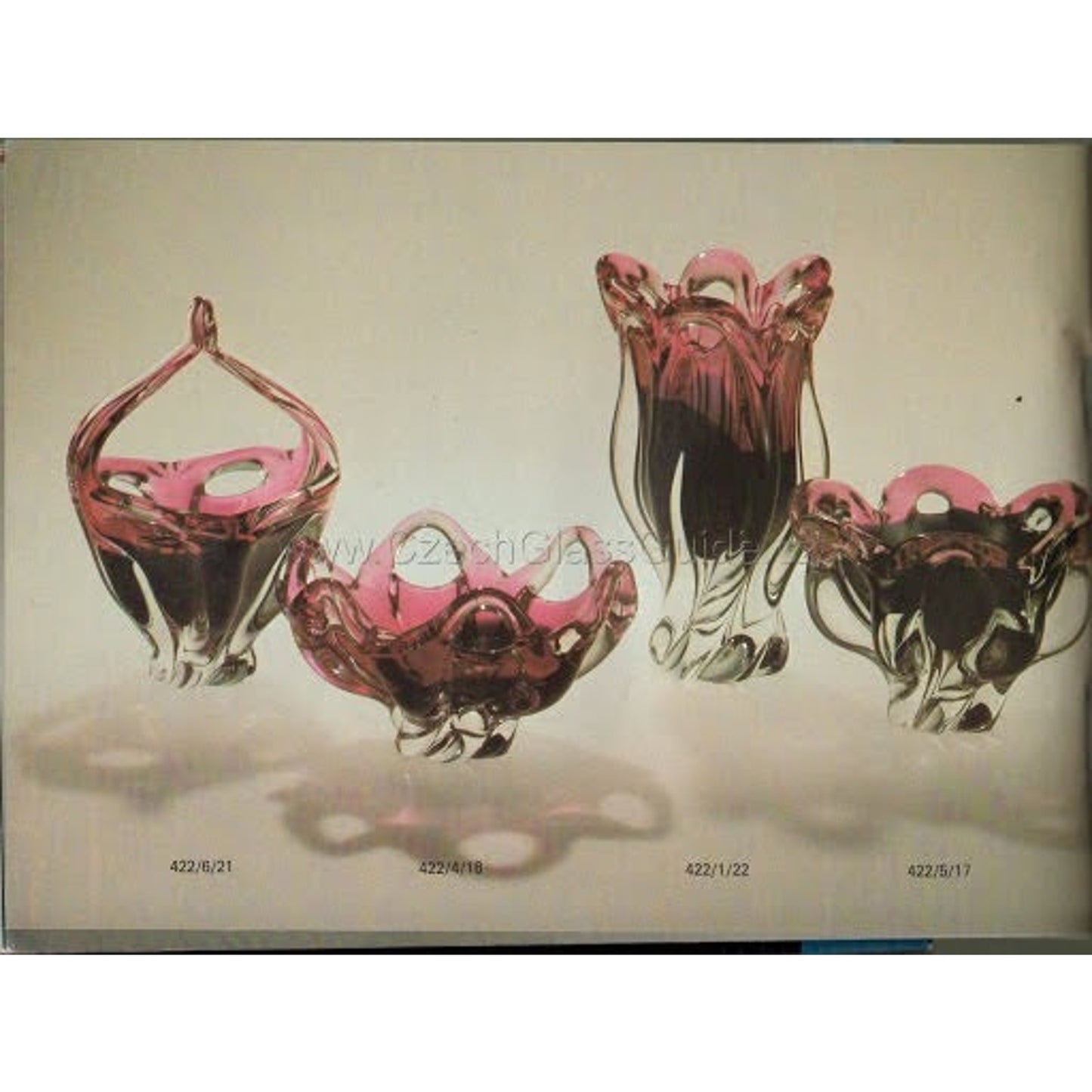 Bohemian Czech Chribska Glassworks Josef Hospodka 9.5 Vase Pink Incased in Clear