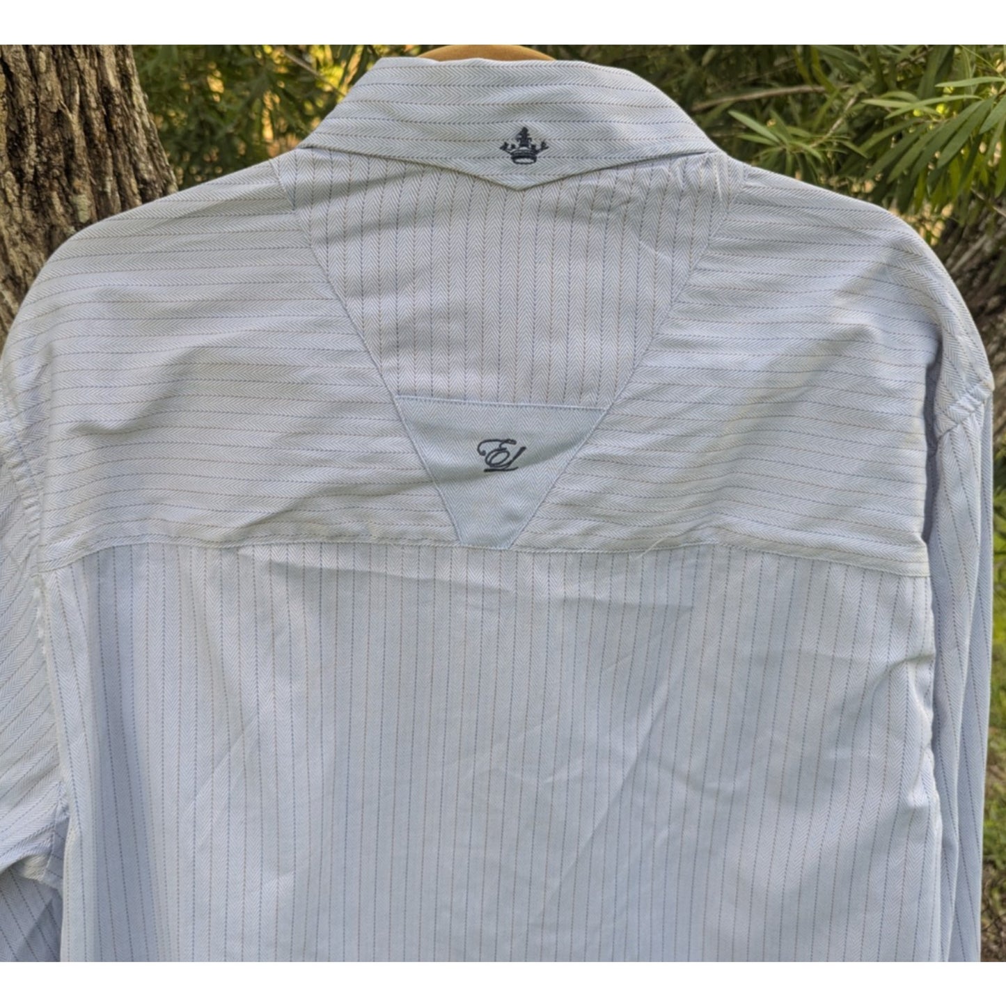 English Laundry Shirt Mens XXL Paisley Embroidered Button Up Flip Cuff - READ