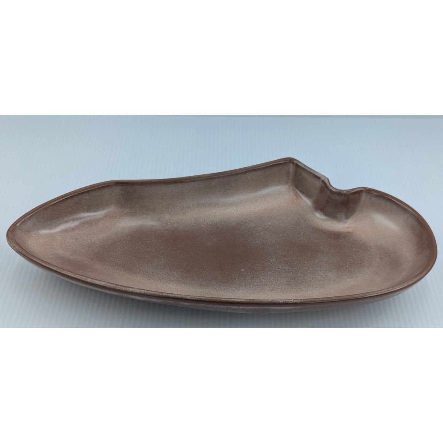 Frankoma Pottery Brown Serving Platter Lazy Bones 4P Vintage Serving Dish 16.25"