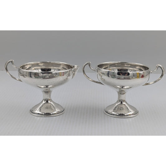 Webster Sterling Silver Pedestal Creamer & Open Sugar Bowl Elegant 138g Vintage