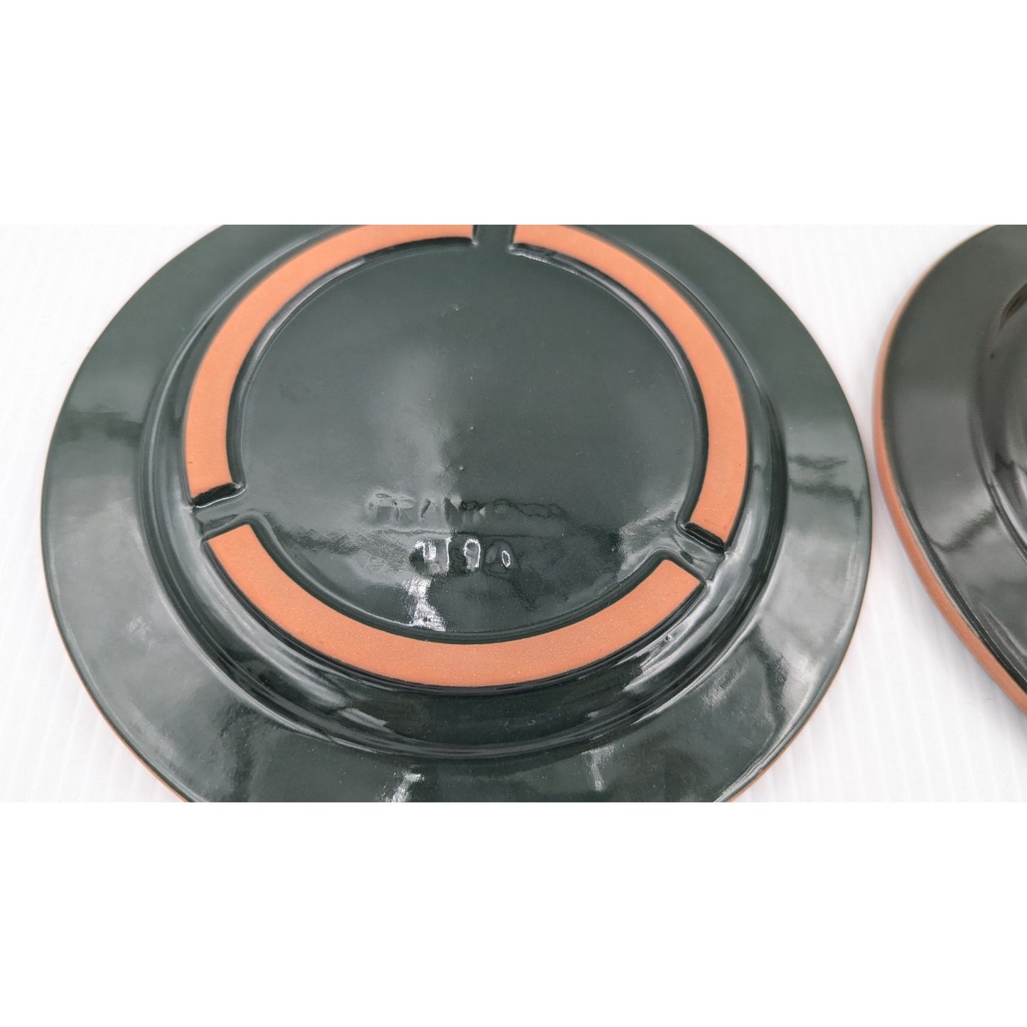 Frankoma Ranch Forest Green Salad Plate Set of 4 Plates Cattle Brands