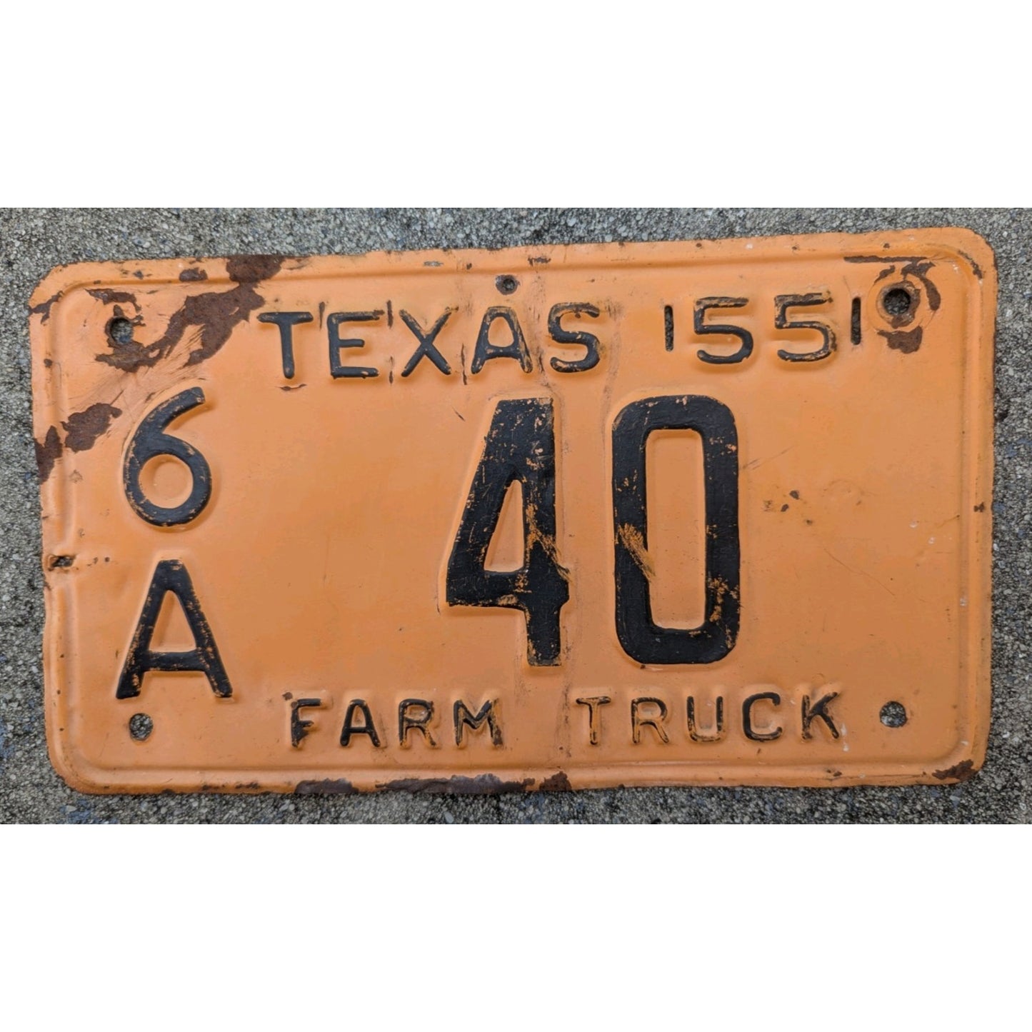 Farm Truck 1955 Texas License Plate Pair