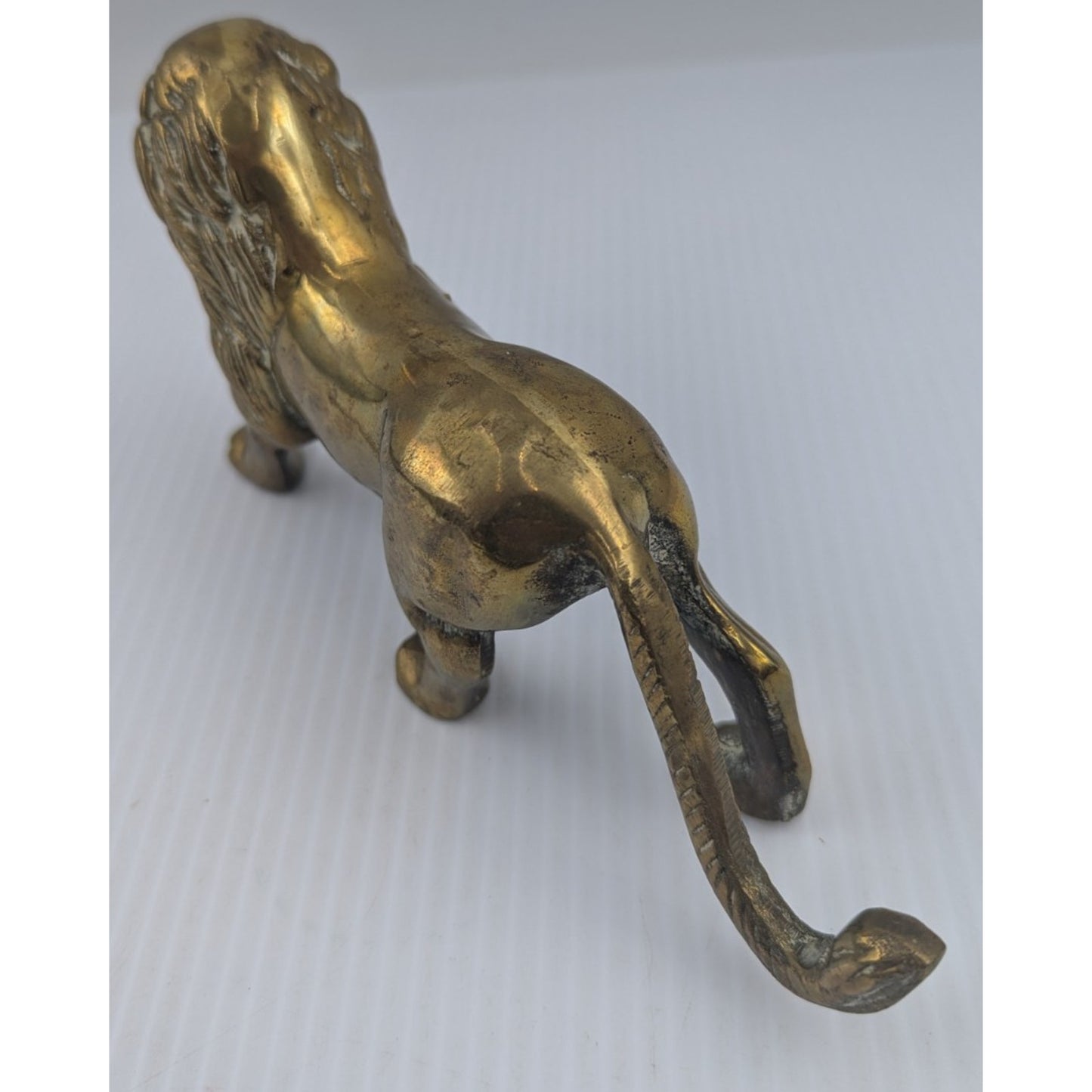 Vintage Roaring Brass Lion Figure 7.5"