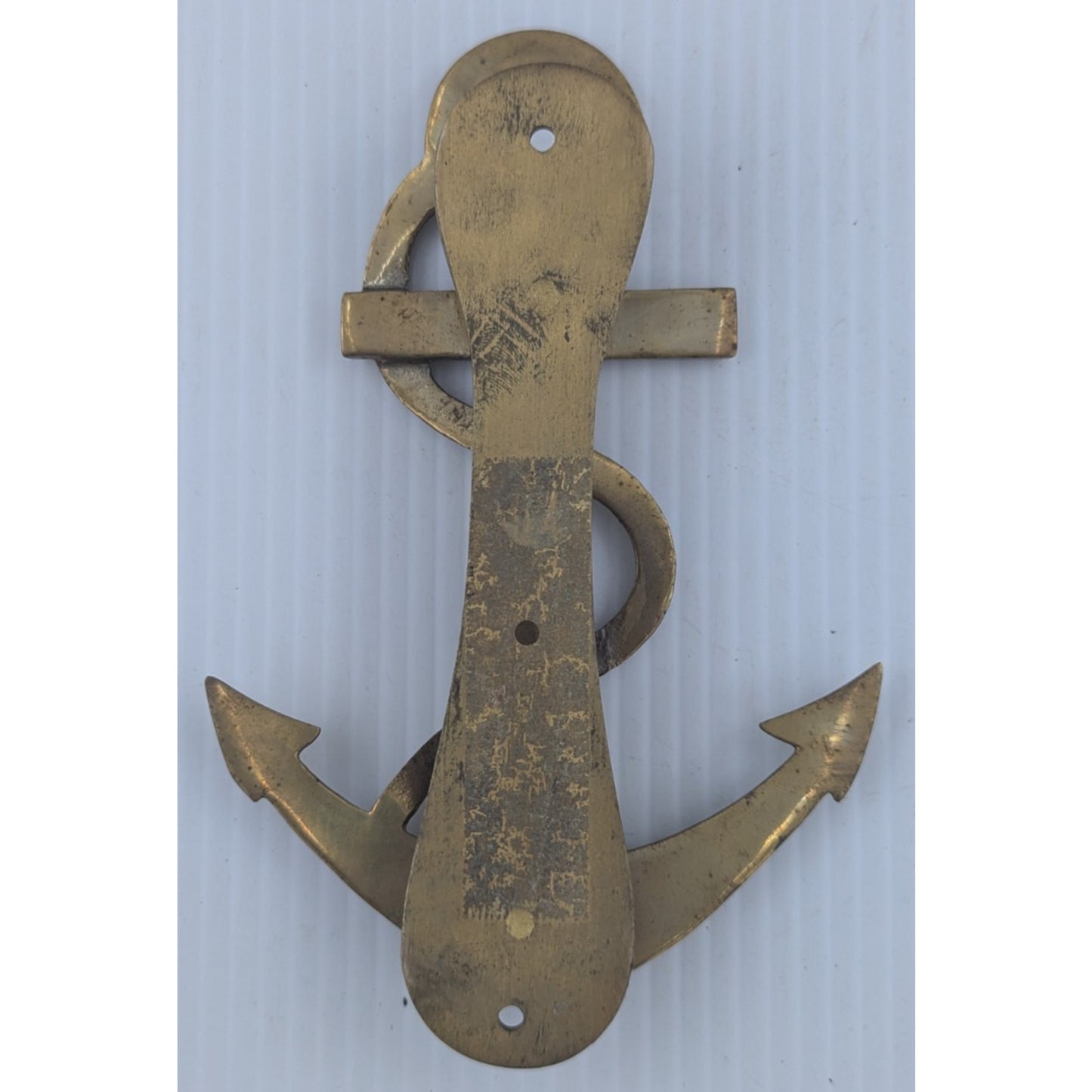 Brass Anchor & Rope Door Knocker 6” Tall Nautical Design