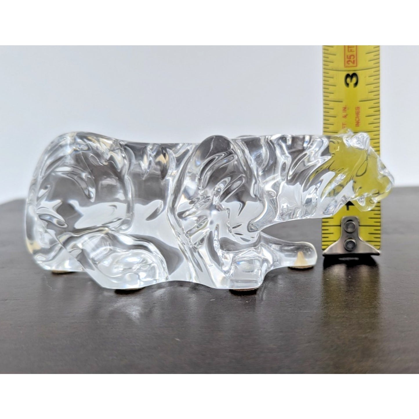 Baccarat Crystal Crouching Tiger Sculpture Figurine Paperweight France 5.75" L