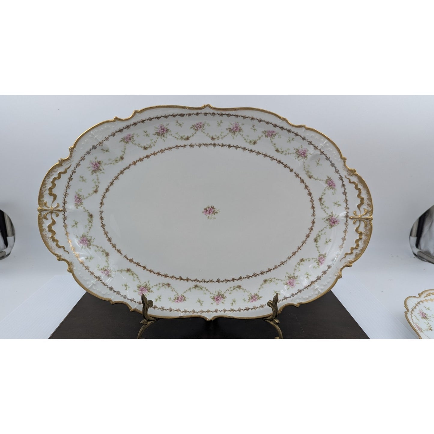 Charles Field Haviland Limoges Floral Oval Serving Platter Set of 2 GDA France