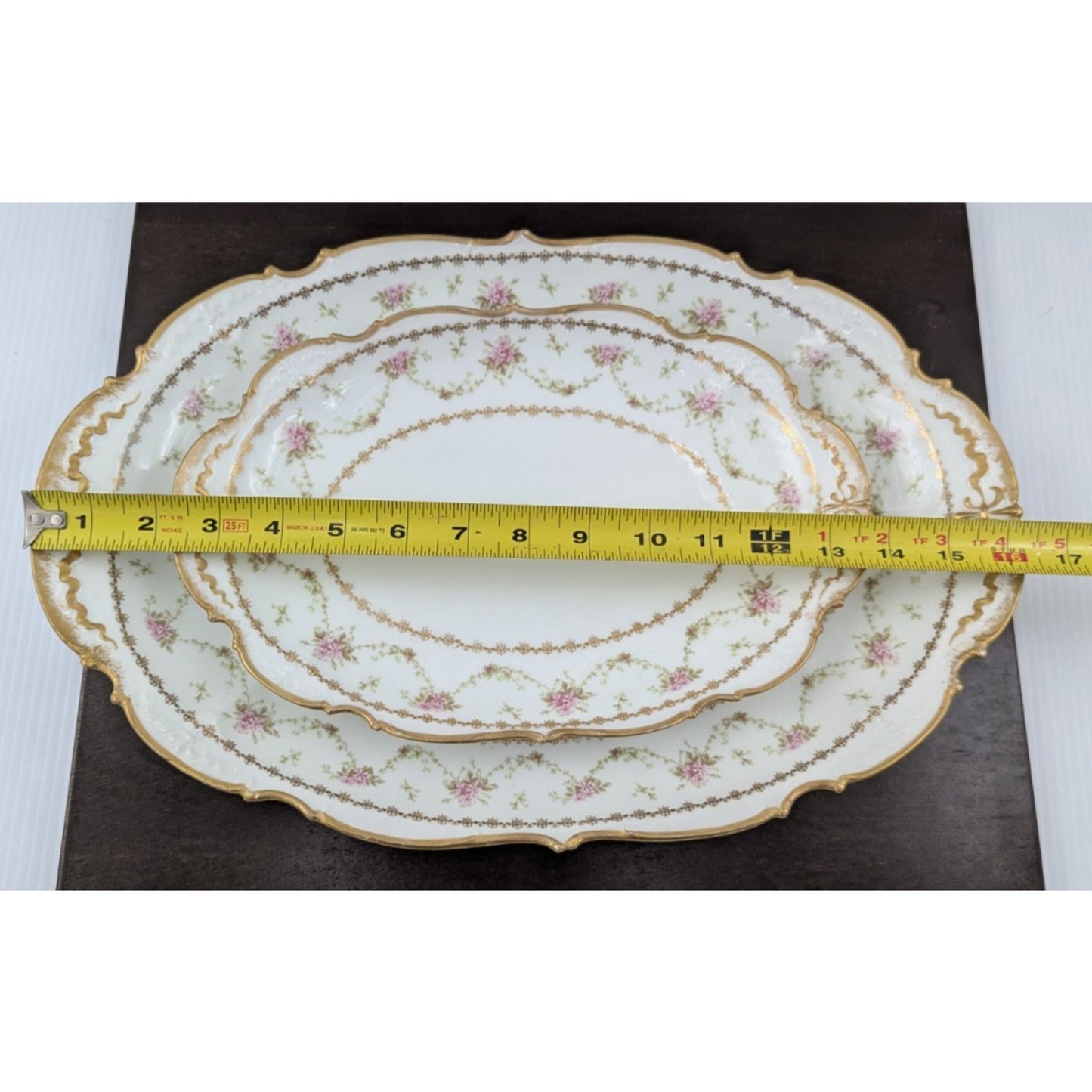 Charles Field Haviland Limoges Floral Oval Serving Platter Set of 2 GDA France