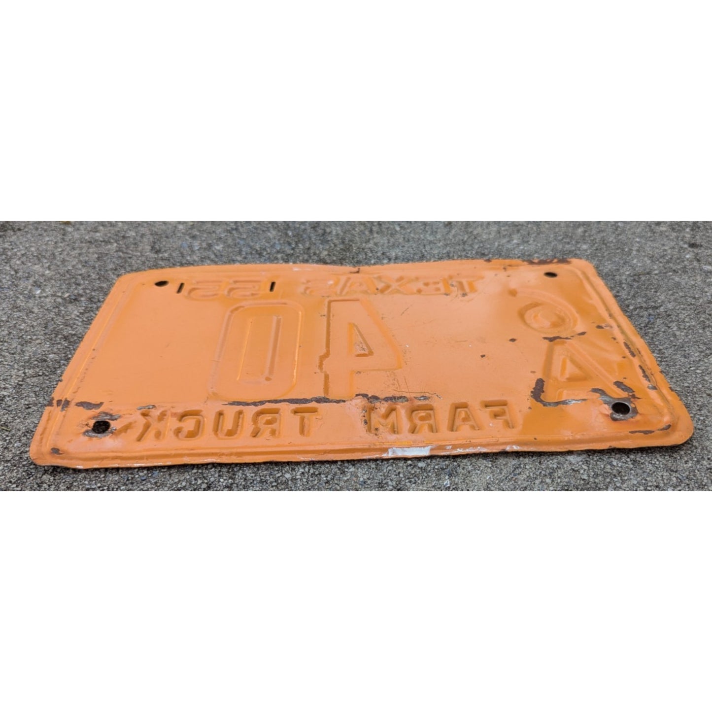 Farm Truck 1955 Texas License Plate Pair