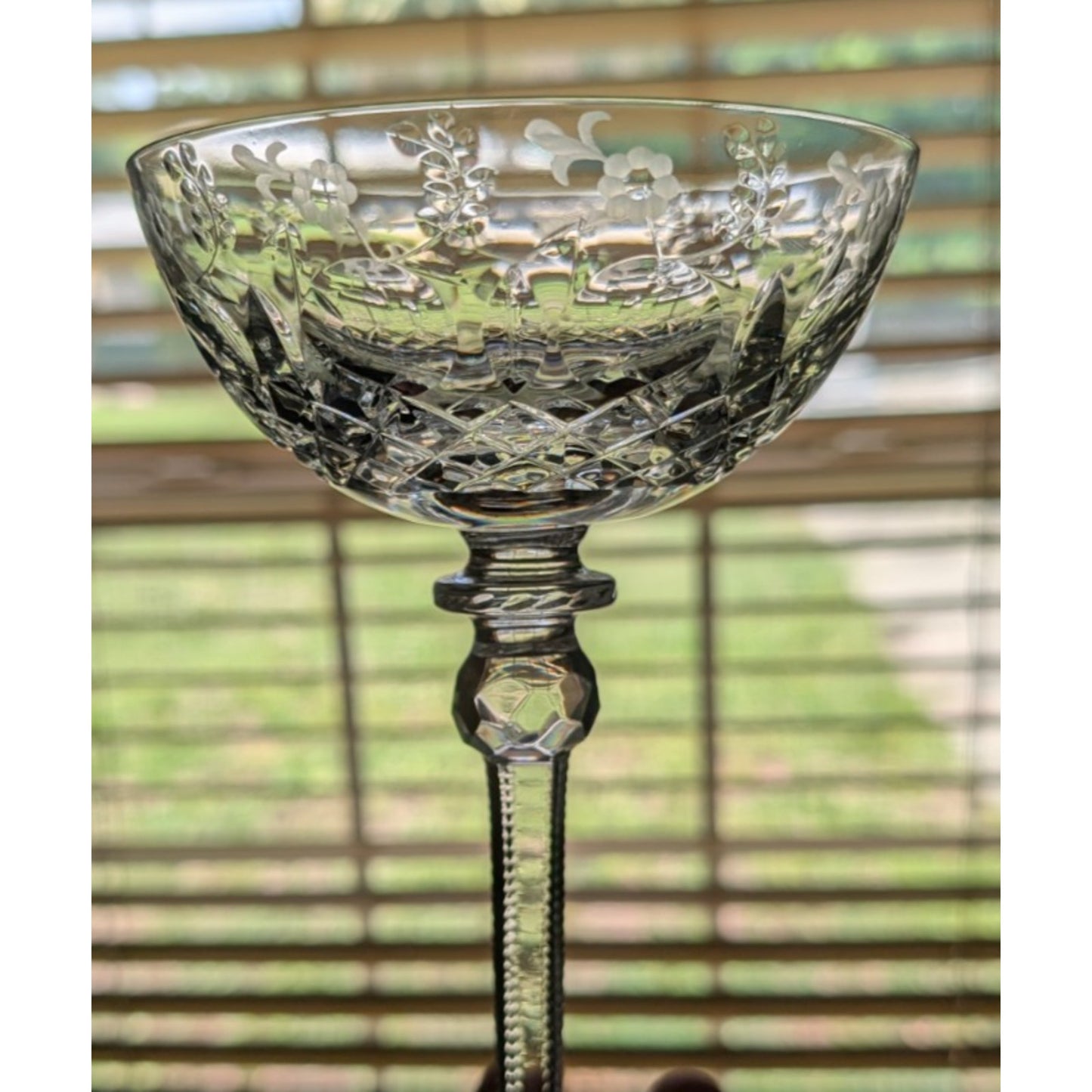 Rogaska Gallia Champagne Tall Sherbet Glasses 7 1/8" Set of 2