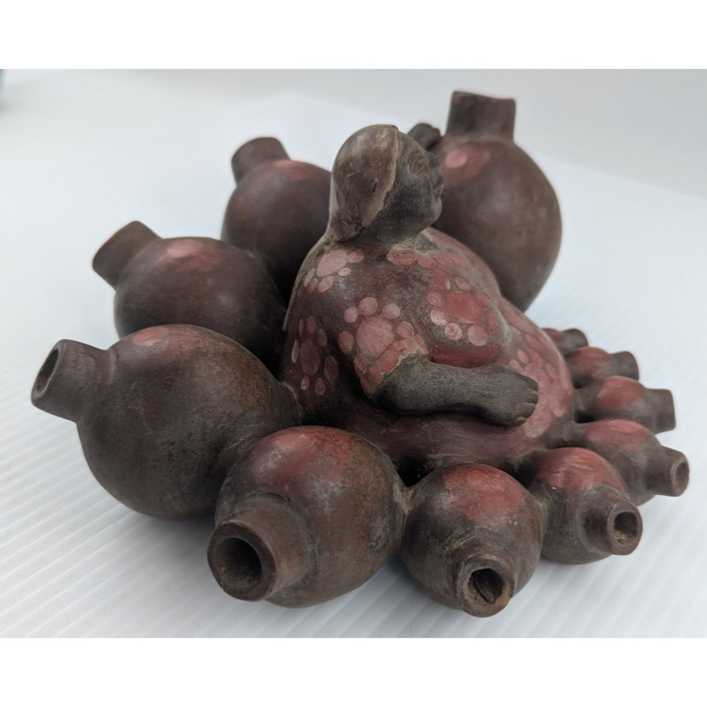 Vintage Peru Chulucanas by Cesar Alache Art Folk Pottery Clay Artist Signed