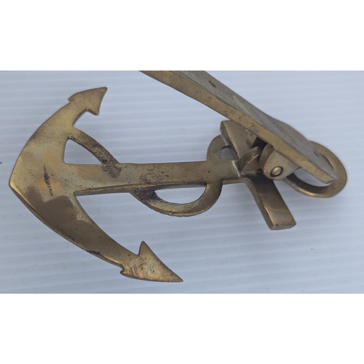 Brass Anchor & Rope Door Knocker 6” Tall Nautical Design