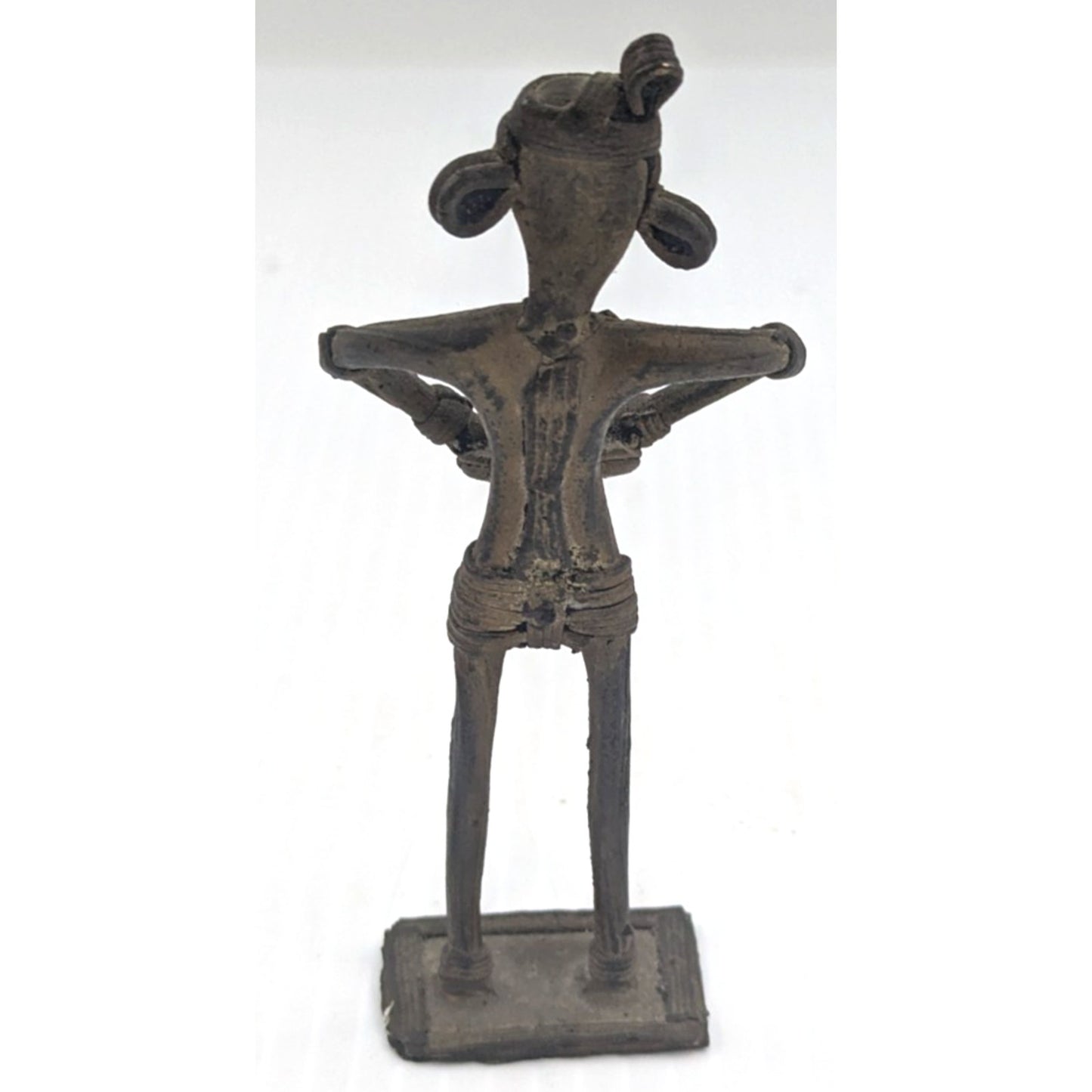 Ancient Metal Shaman Tribal Art Primitive Statue Figure Metal 4.5"
