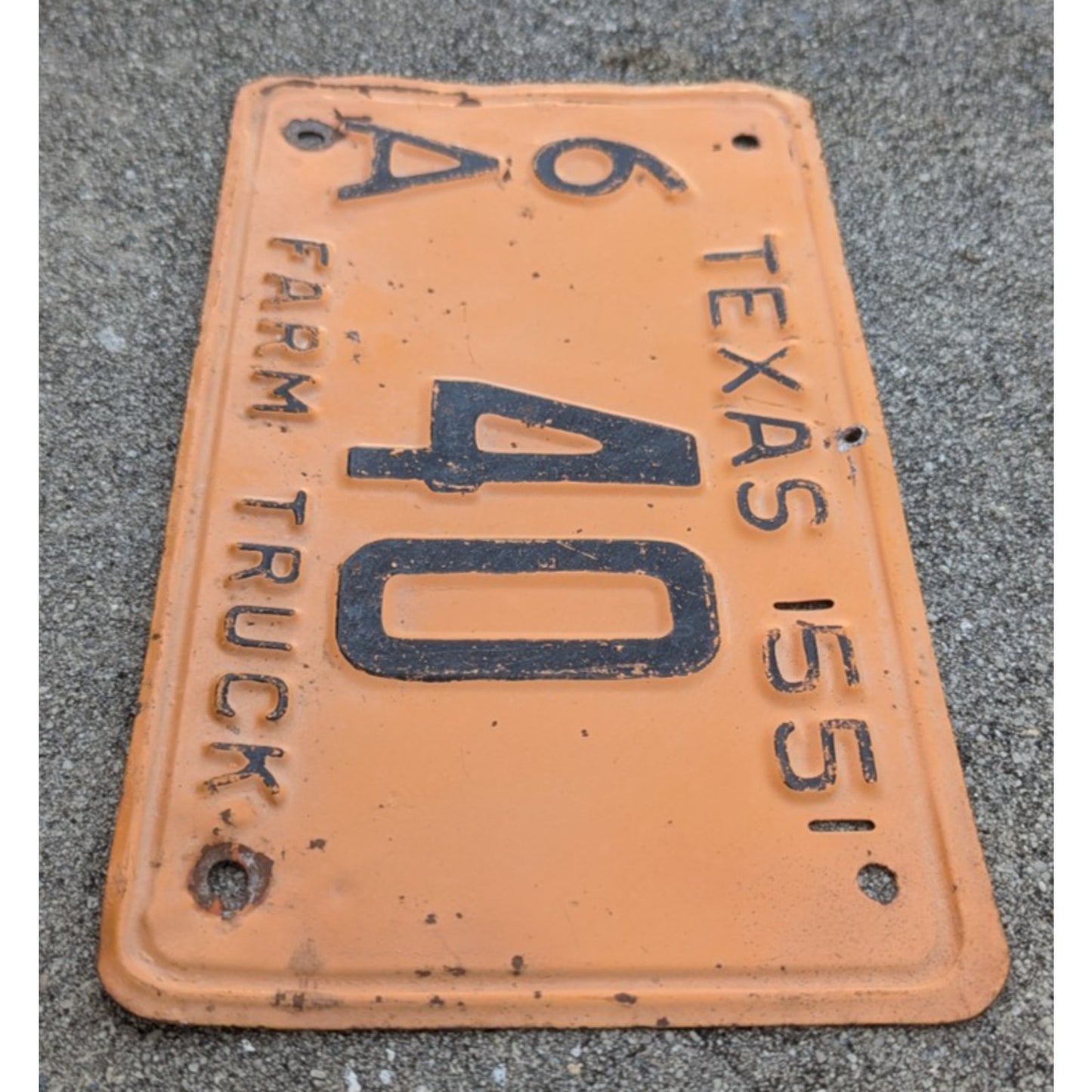 Farm Truck 1955 Texas License Plate Pair