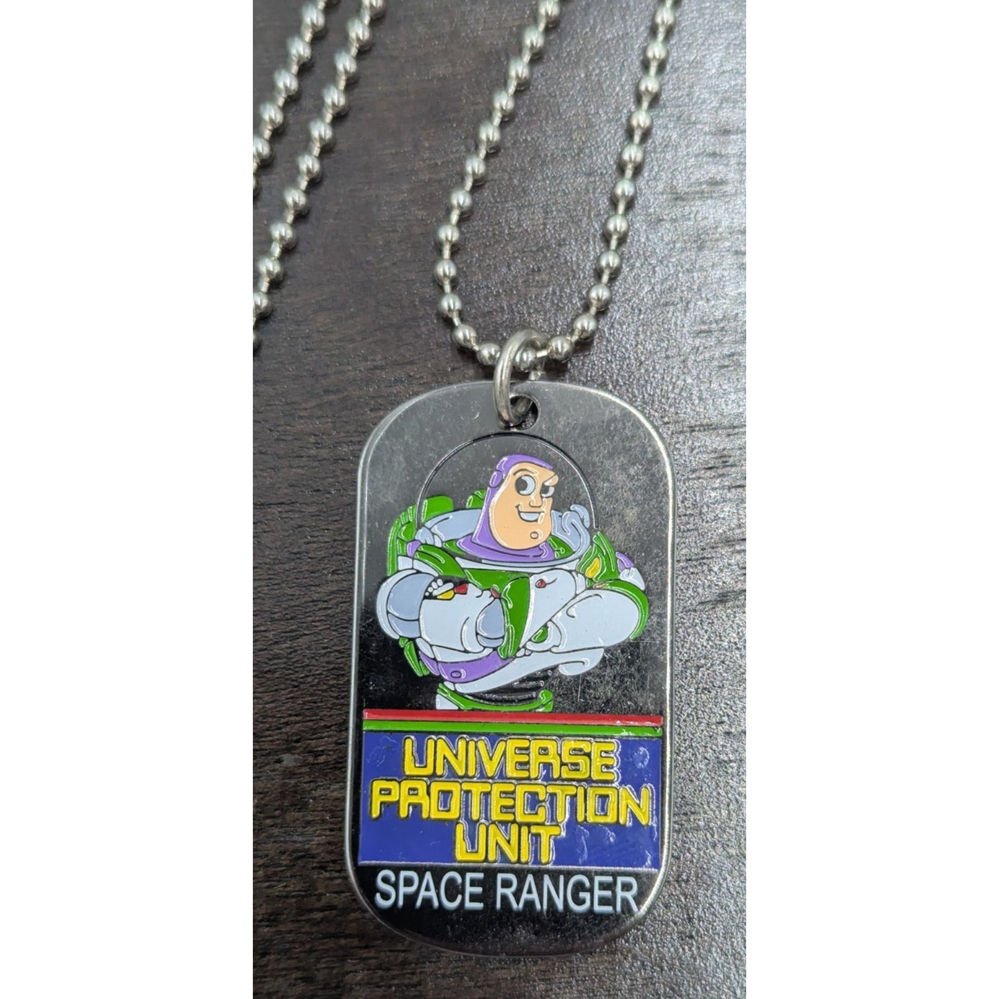 Disney Buzz Lightyear Universe Protection Unit Space Ranger Dog Tag and Necklace