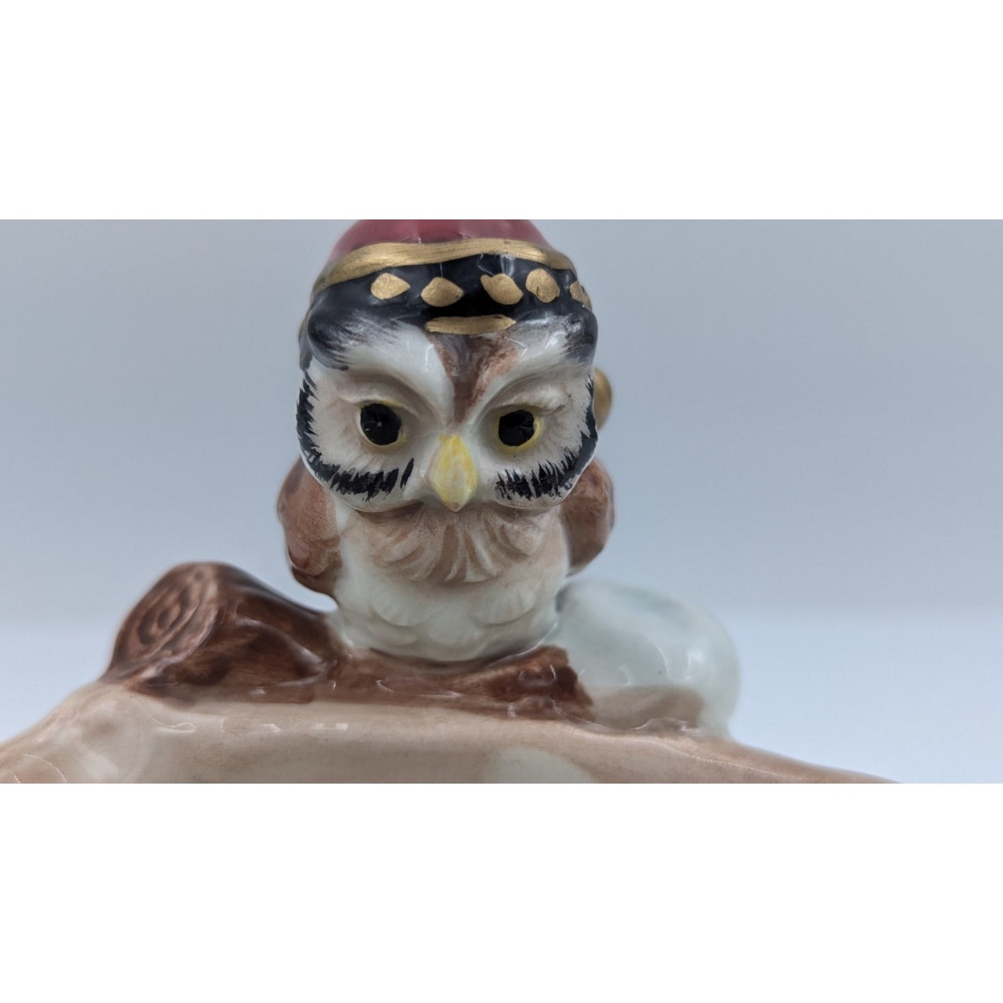 Fitz and Floyd Classics Christmas Lodge Tidbit Candy Nut Bowl Dish Santa Owl