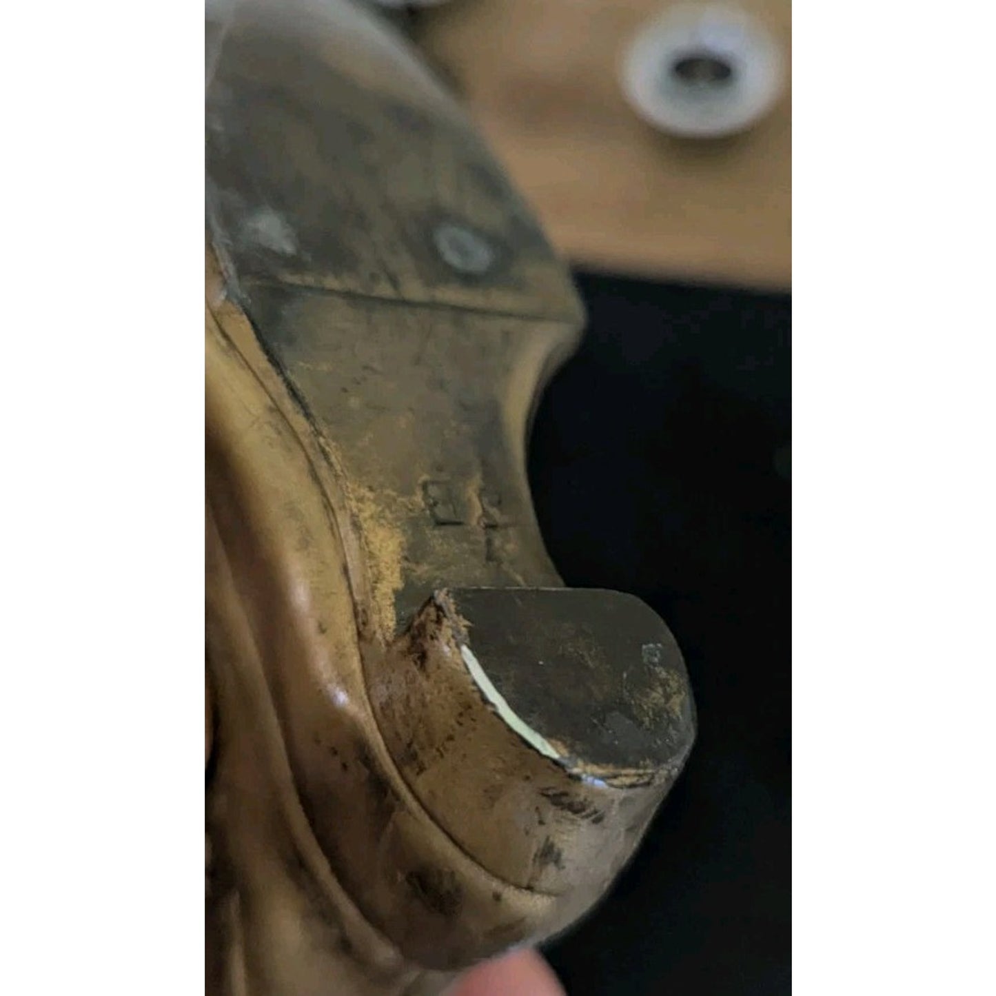 Vintage Metal Boot Shoe Marked JB, 3.75" Long