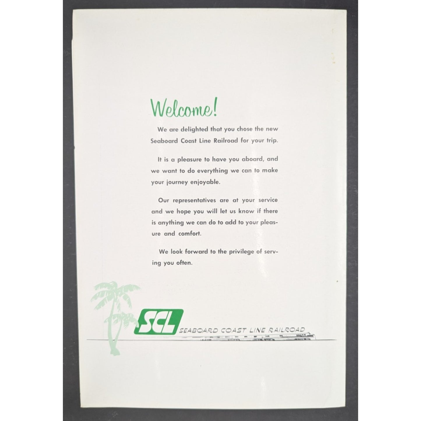 SCL Seaboard Coast Line Railroad Silver Star Florida Menu Vintage