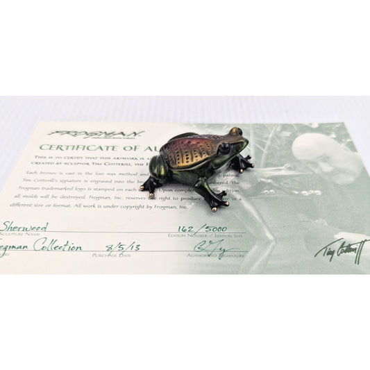 Tim Cotterill Frogman Bronze Frog Sculpture “Sherwood” LE #162/5000 with COA