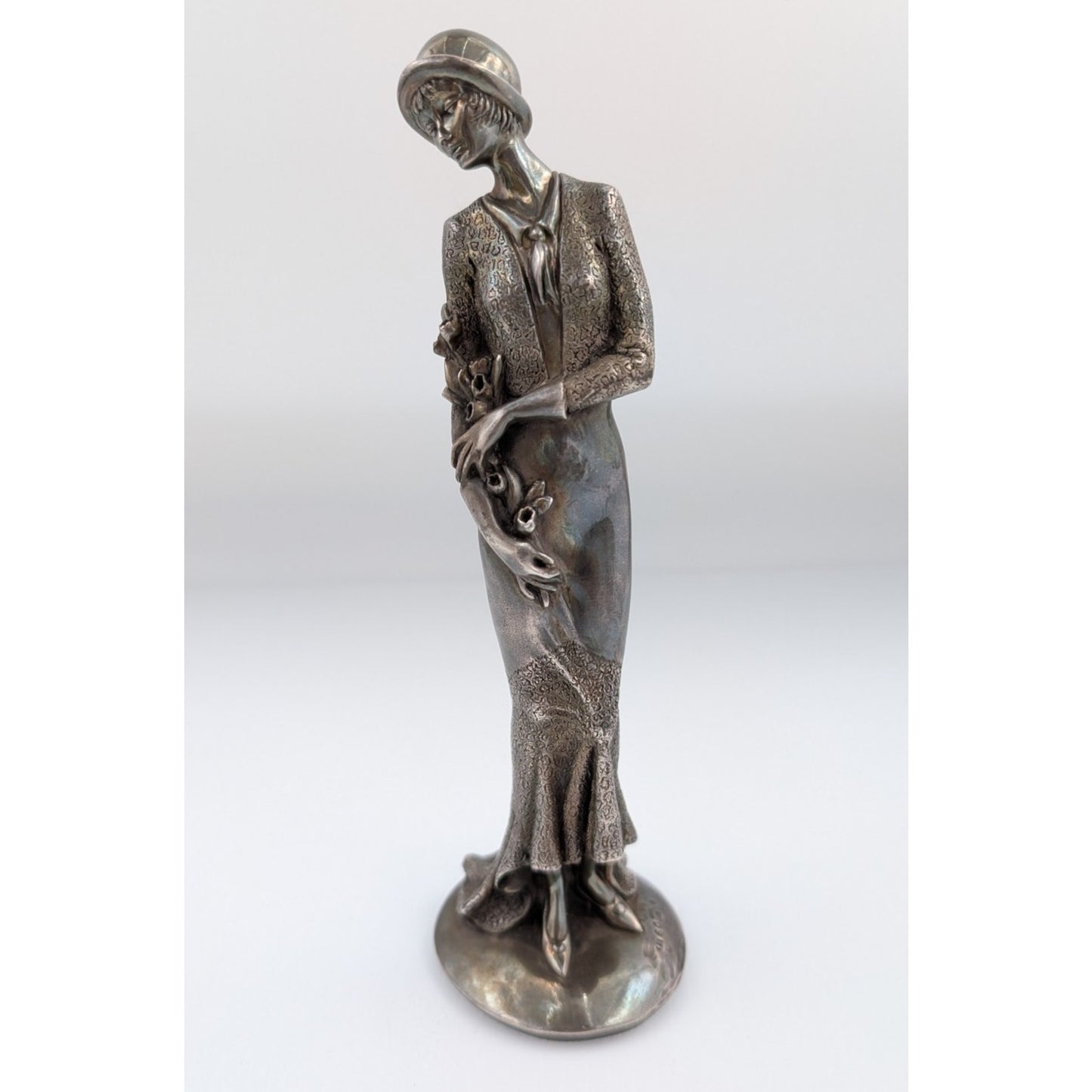 Fratelli Magrino Argentieri Sterling Silver Over Resin Lady Figurine Italy