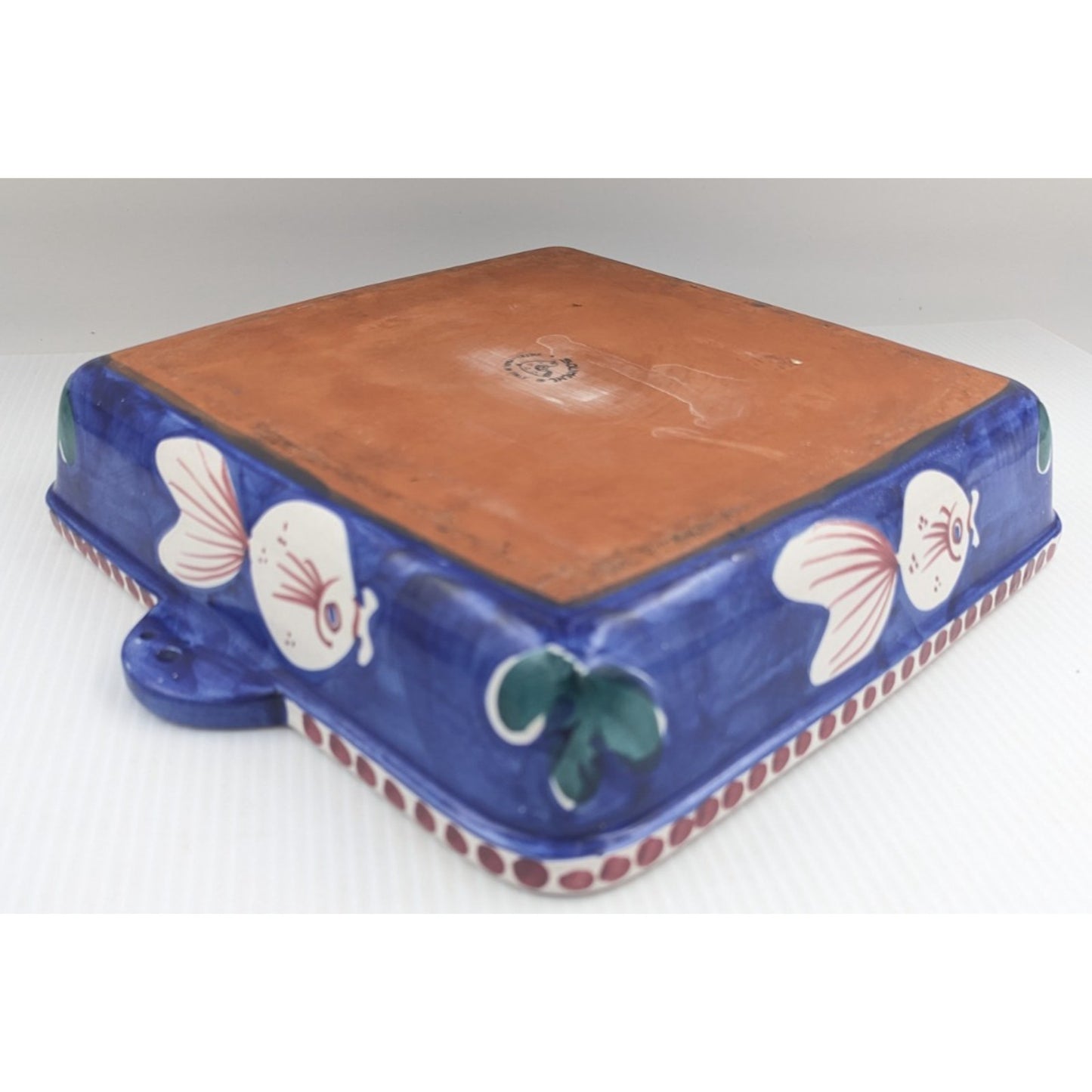 Vietri Solimene Blue Fish Campagna Pesce Square Baking Dish Casserole 11.5 Italy