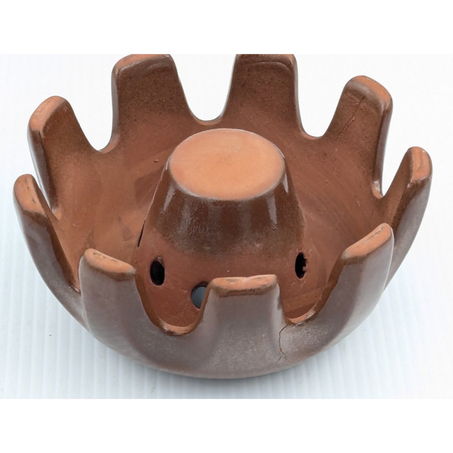 Vintage Frankoma Pottery Beverage Warmer Stand Plainsman Brown Ceramic