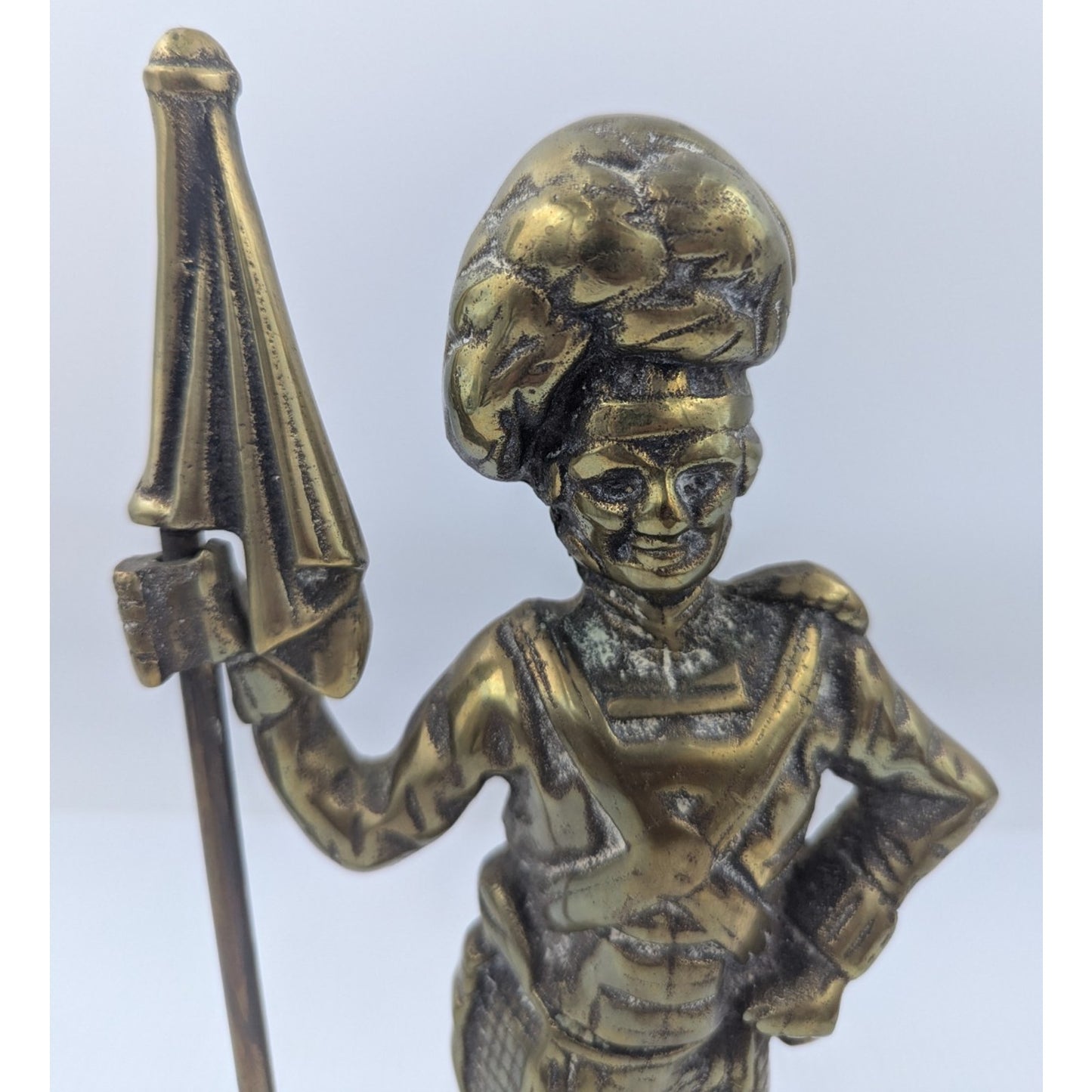 Doorstop Brass Scottish Soldier in a Kilt Holding the Flag Hand Crafted England