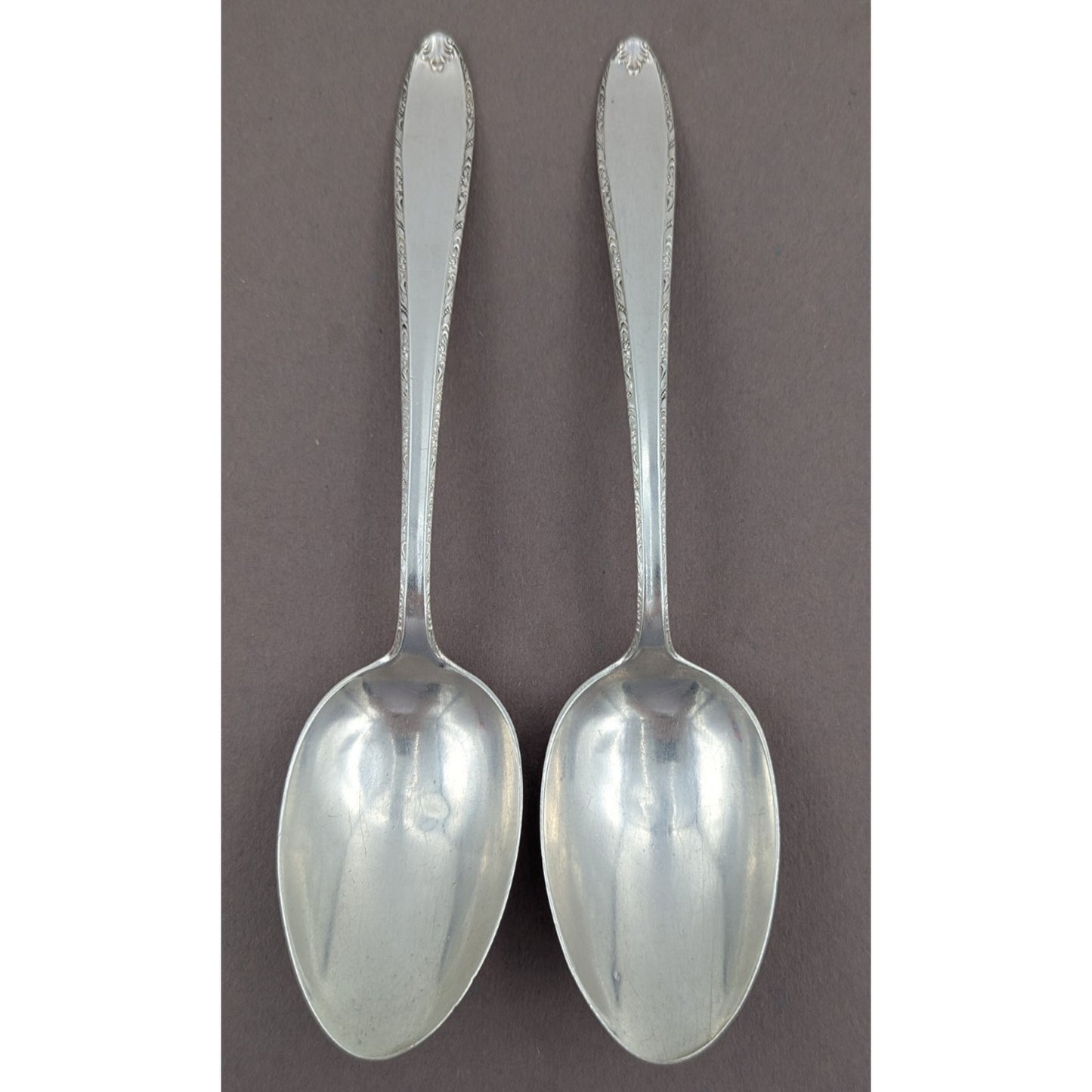 2 Alvin Southern Charm Sterling Silver Serving Spoons Tablespoon Set 8-3/8" 128g